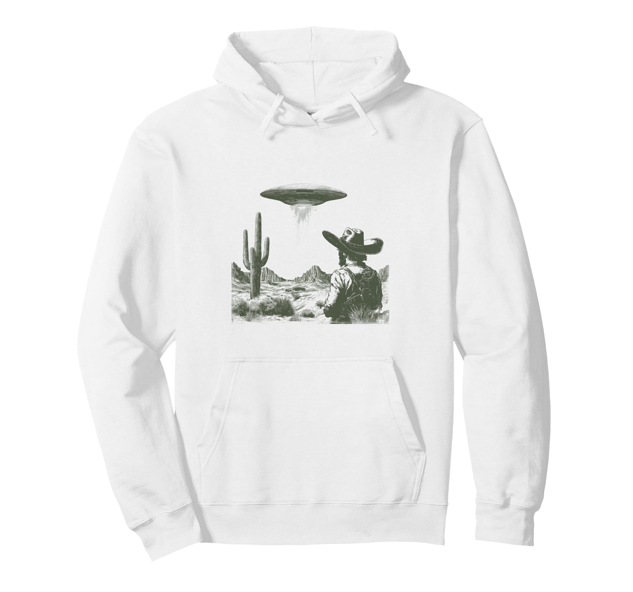 Cowboy Ufo Encounter Alien Western Hoodie - Novelty Apparel Unisex - T-Shirt, Sweatshirt, Hoodie