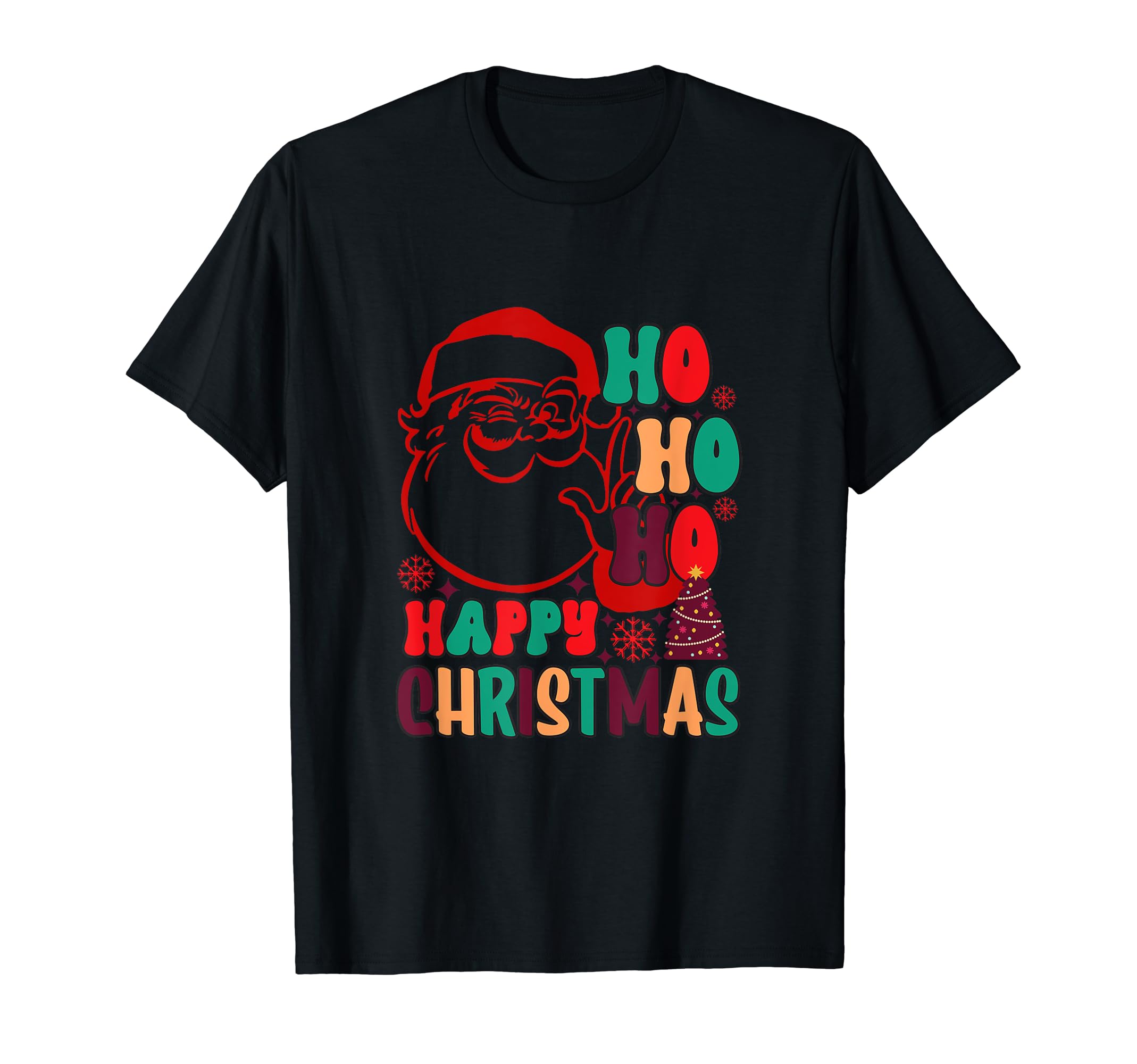 Typography Word Art Ho Ho Ho T-Shirt - Minimalist Print Unisex - T-Shirt, Sweatshirt, Hoodie