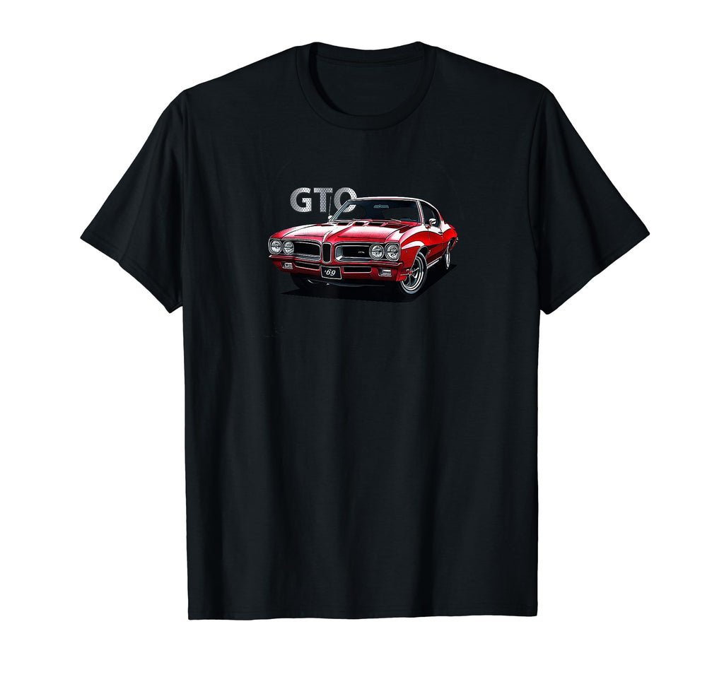 Red 1969 Gto Cars American Muscle Car Art T-Shirt - Trendy Graphic Unisex - T-Shirt, Sweatshirt, Hoodie