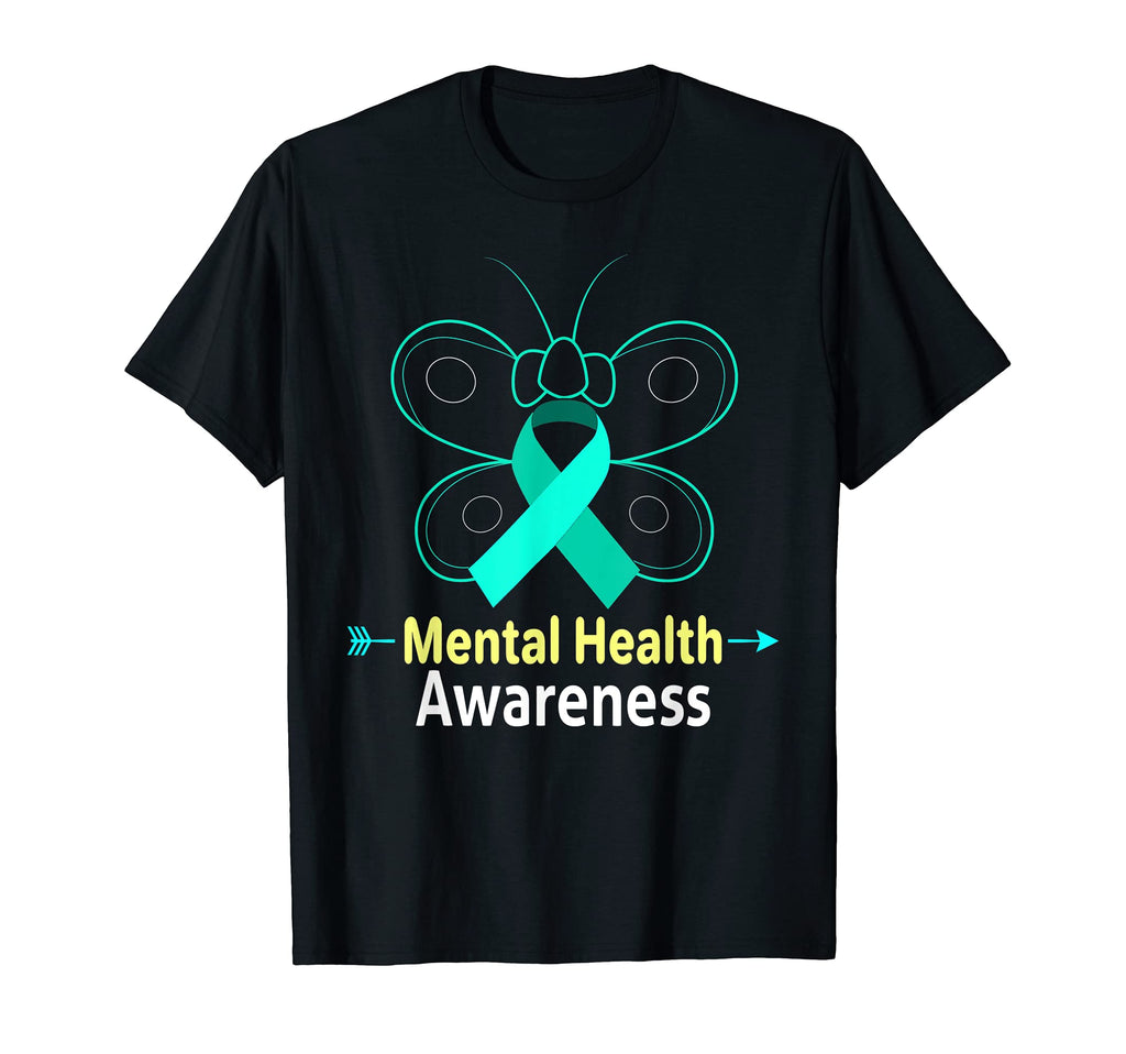 Butterfly Ribbon Mental Health T-Shirt - Streetwear Style for Adults - T-Shirt, Sweatshirt, Hoodie