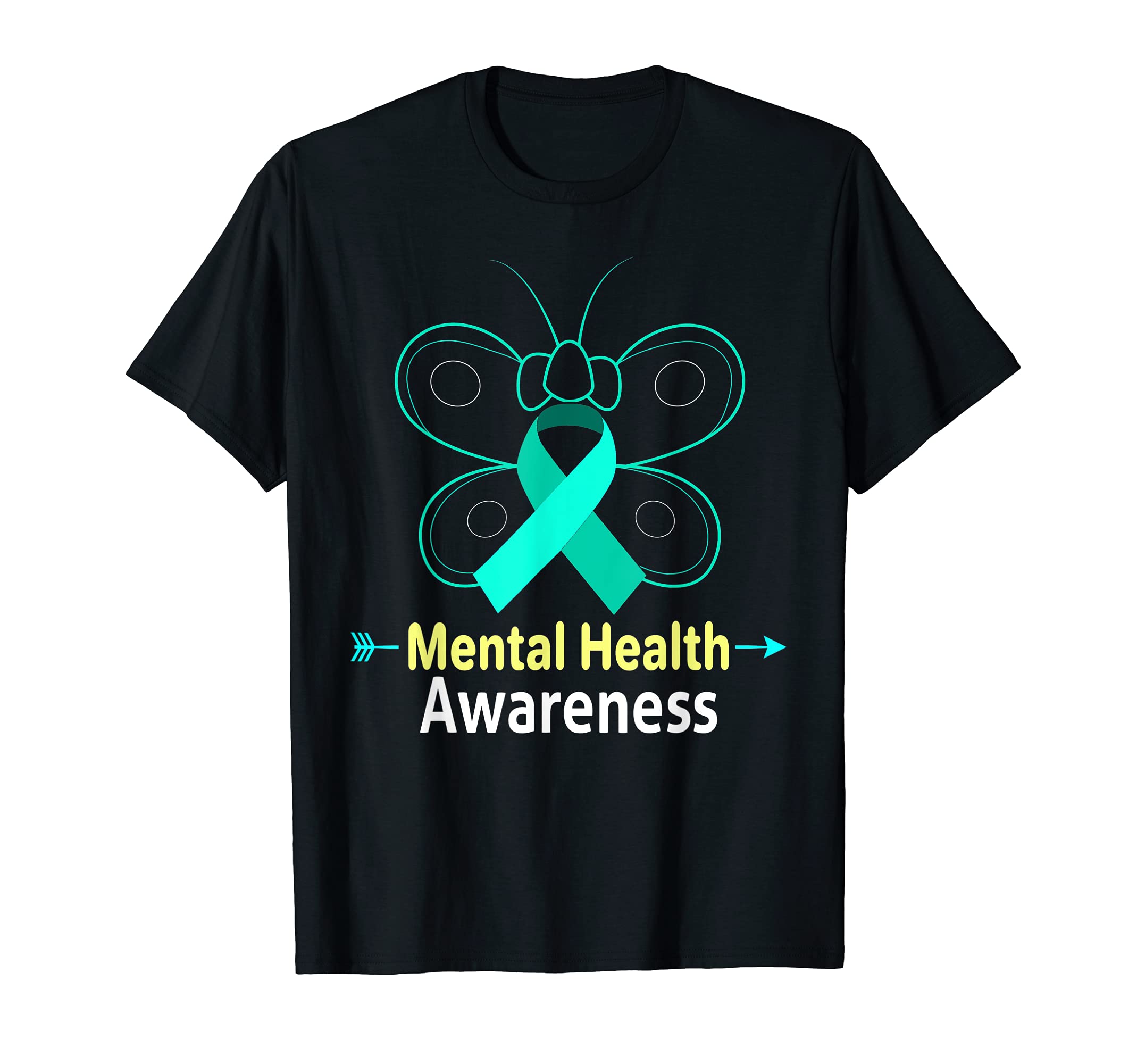 Butterfly Ribbon Mental Health T-Shirt - Streetwear Style for Adults - T-Shirt, Sweatshirt, Hoodie