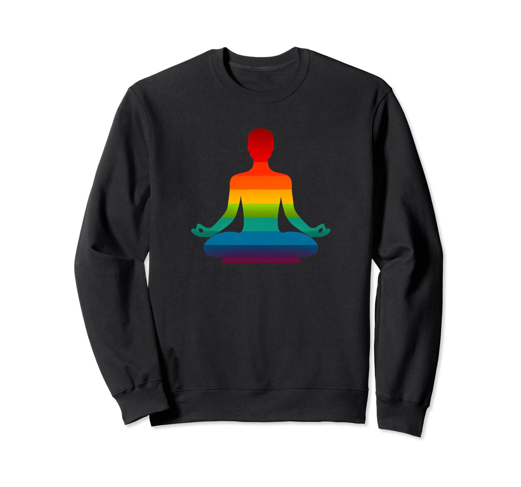 Yoga Lovers And Mindfulness Rainbow Sweatshirt - Unique Graphic Men Women - T-Shirt, Sweatshirt, Hoodie