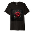 Floral Pattern Gift Flower Tattoo Red T-Shirt - Minimalist Print Unisex - T-Shirt, Sweatshirt, Hoodie