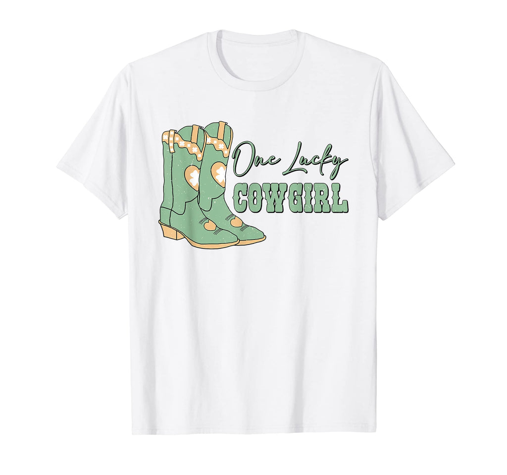 Boho One Lucky Cowgirl St Patricks Day T-Shirt - Trendy Graphic Men Women - T-Shirt, Sweatshirt, Hoodie