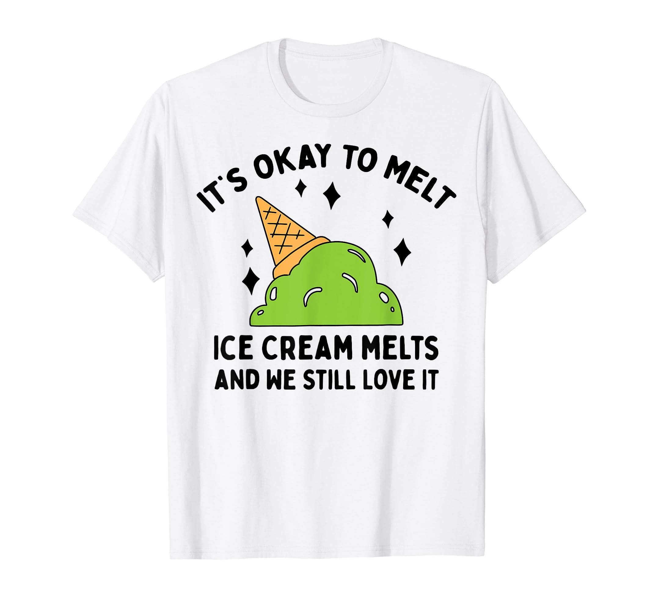 Ice Cream Melts Depression Mental Health T-Shirt - Novelty Apparel Unisex - T-Shirt, Sweatshirt, Hoodie