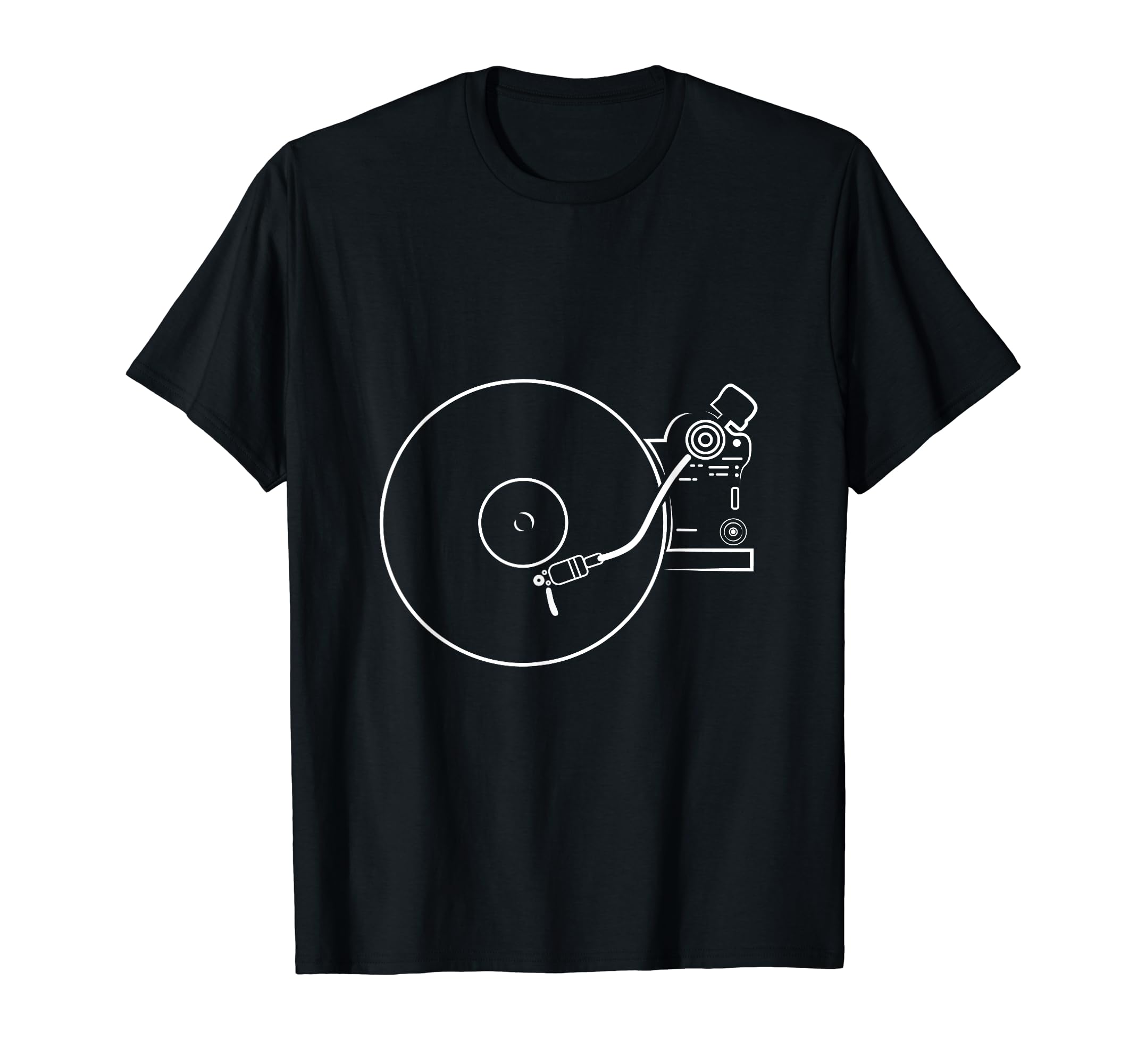Vinyl Record Player Sketch Music Dj T-Shirt - Custom Art Print for Adults - T-Shirt, Sweatshirt, Hoodie
