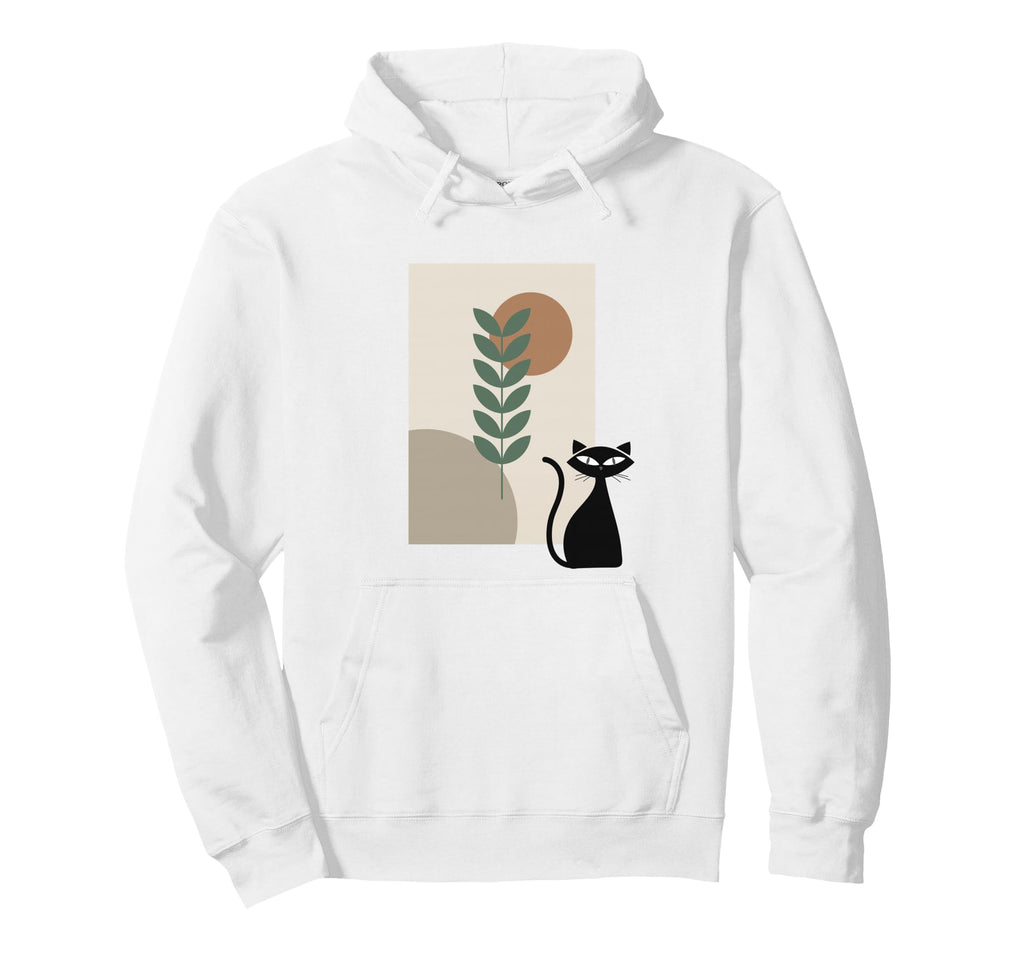 Black Cat Mid Century Modern Art 50S Hoodie - Streetwear Style for Adults - T-Shirt, Sweatshirt, Hoodie
