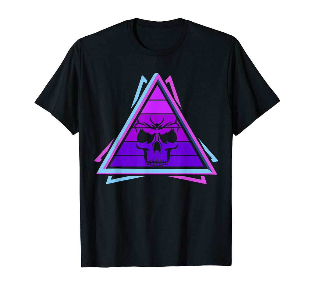 80S Skull Electro Wave Synthwave T-Shirt - Minimalist Print Unisex - T-Shirt, Sweatshirt, Hoodie