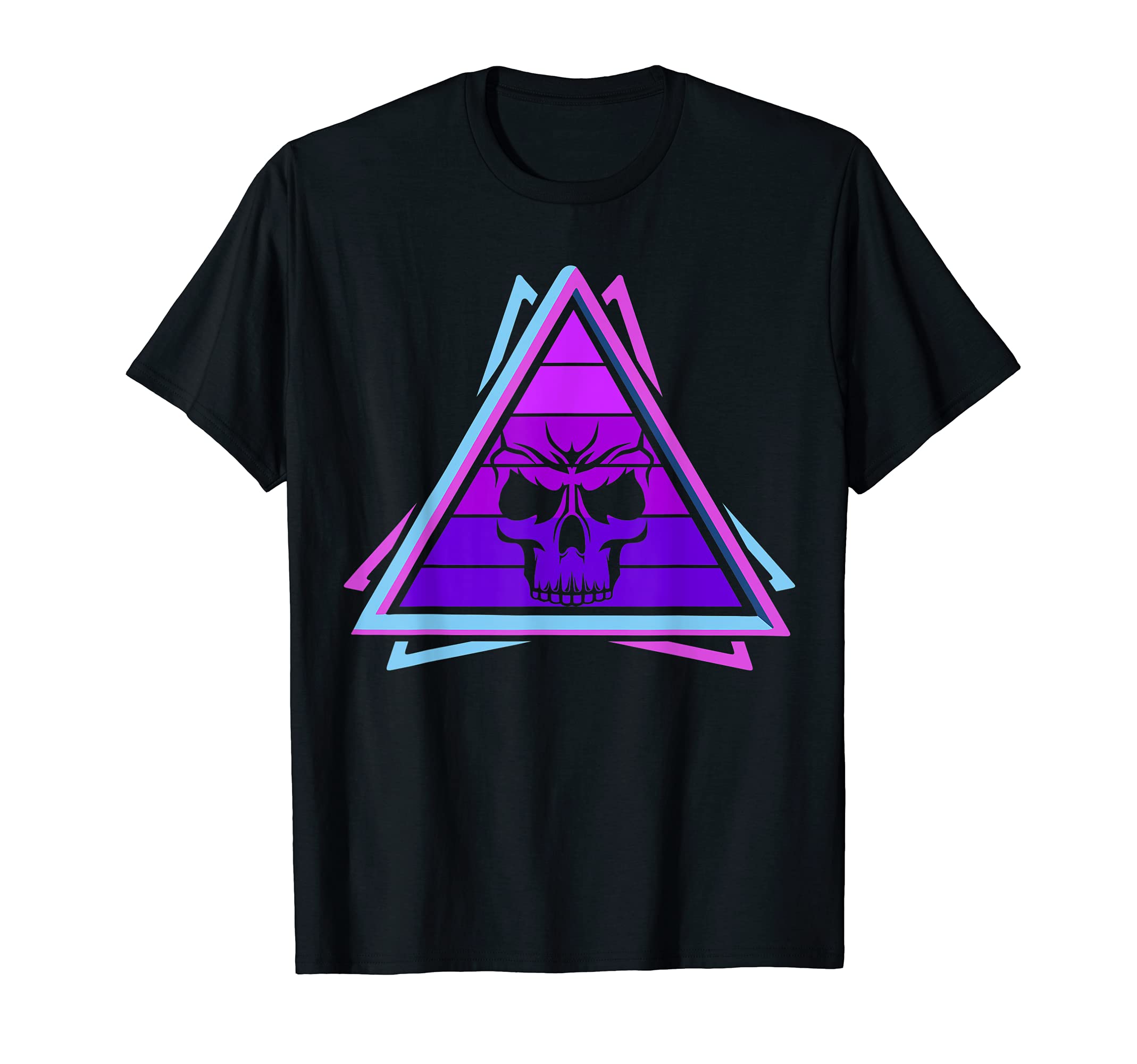 80S Skull Electro Wave Synthwave T-Shirt - Minimalist Print Unisex - T-Shirt, Sweatshirt, Hoodie