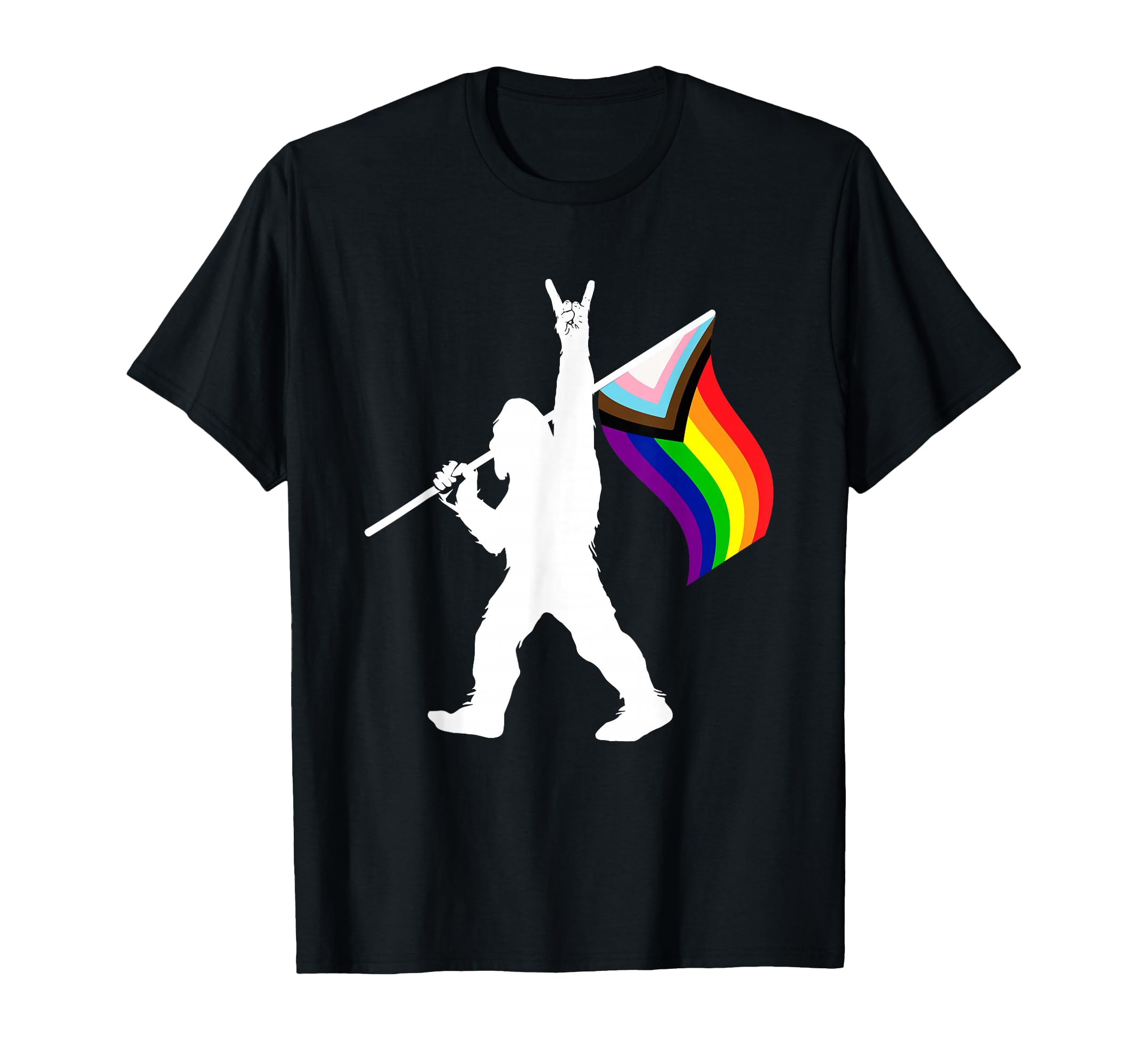 Bigfoot Rock Lgbtq Progressive New Pride T-Shirt - Graphic Print Men Women - T-Shirt, Sweatshirt, Hoodie