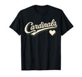 Cardinals Script Typography Heart Gift T-Shirt - Custom Art Print Men Women - T-Shirt, Sweatshirt, Hoodie