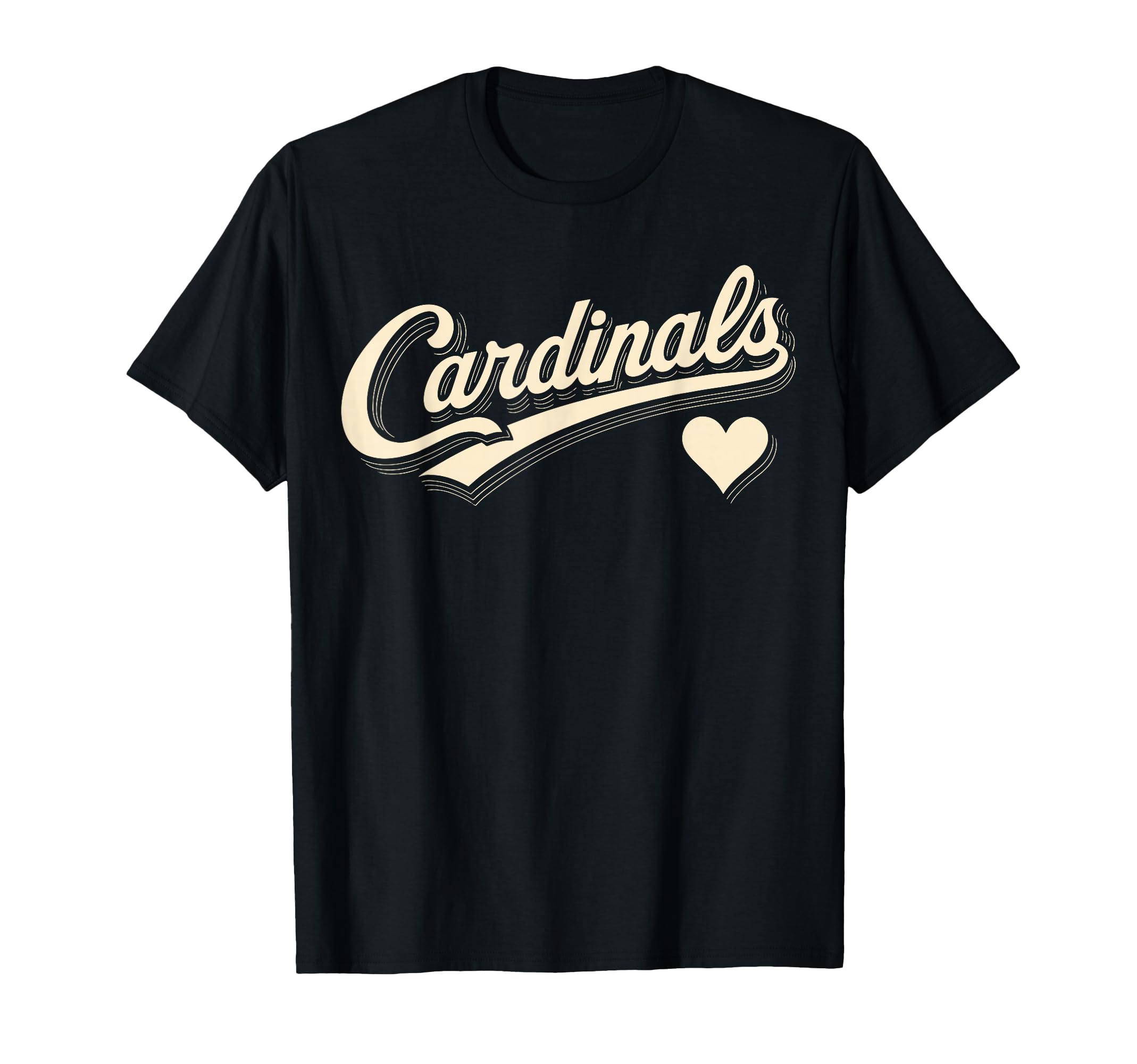 Cardinals Script Typography Heart Gift T-Shirt - Custom Art Print Men Women - T-Shirt, Sweatshirt, Hoodie