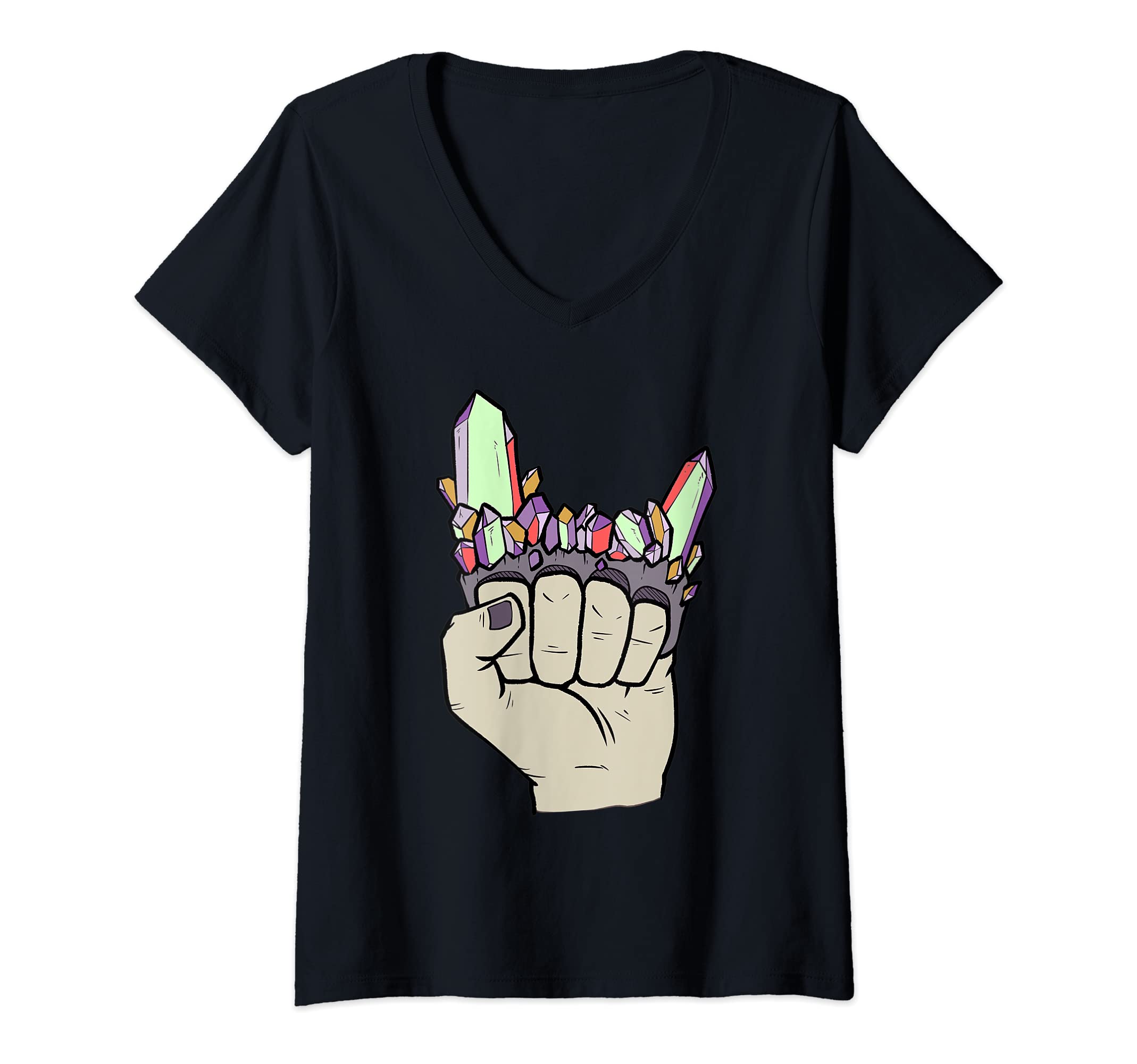 Womens Crystal Brass Knuckles Chakra T-Shirt - Unique Graphic for Adults - T-Shirt, Sweatshirt, Hoodie