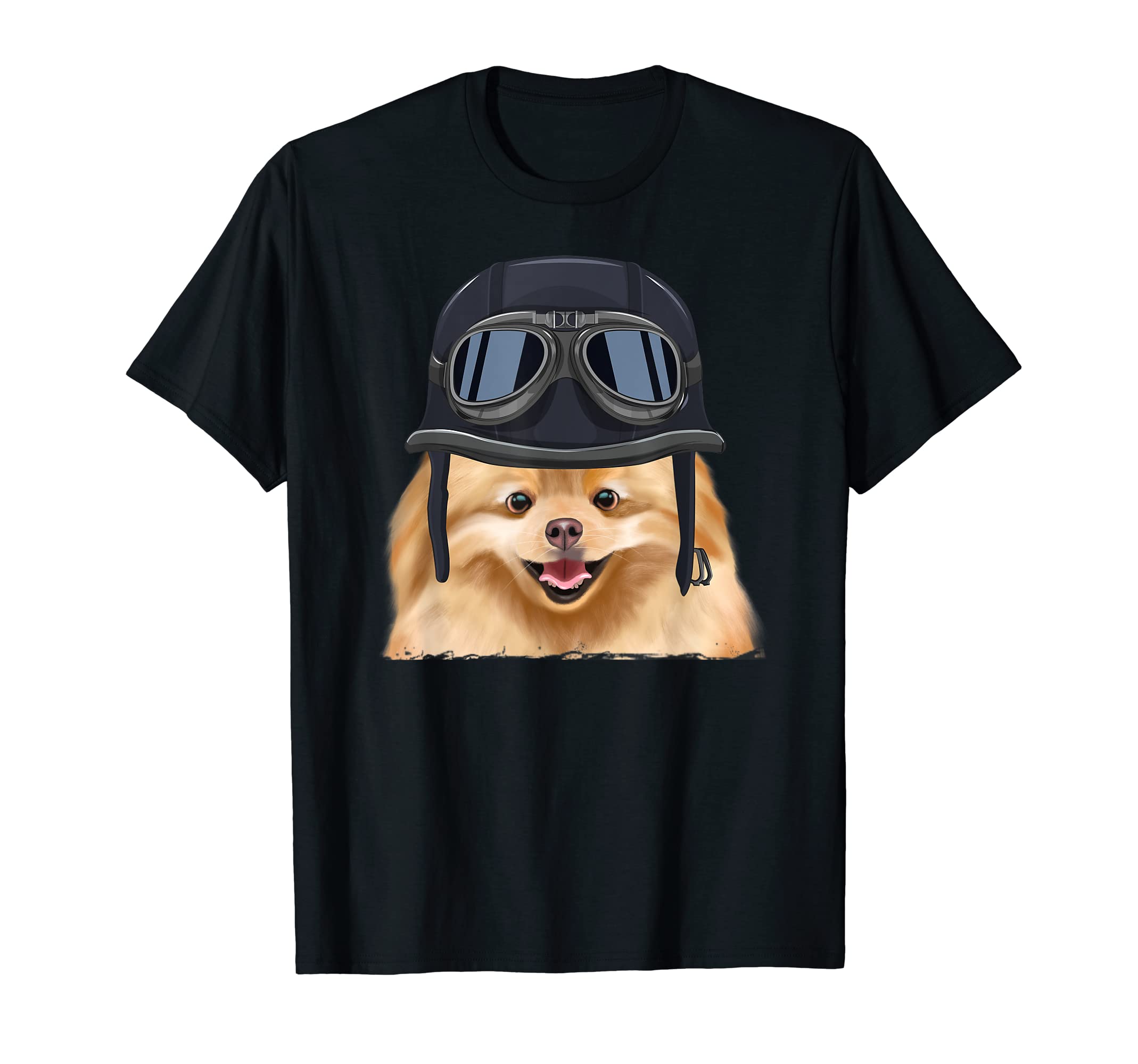 Funny Motorcycle Helmet Pomeranian T-Shirt - Trendy Graphic Unisex - T-Shirt, Sweatshirt, Hoodie