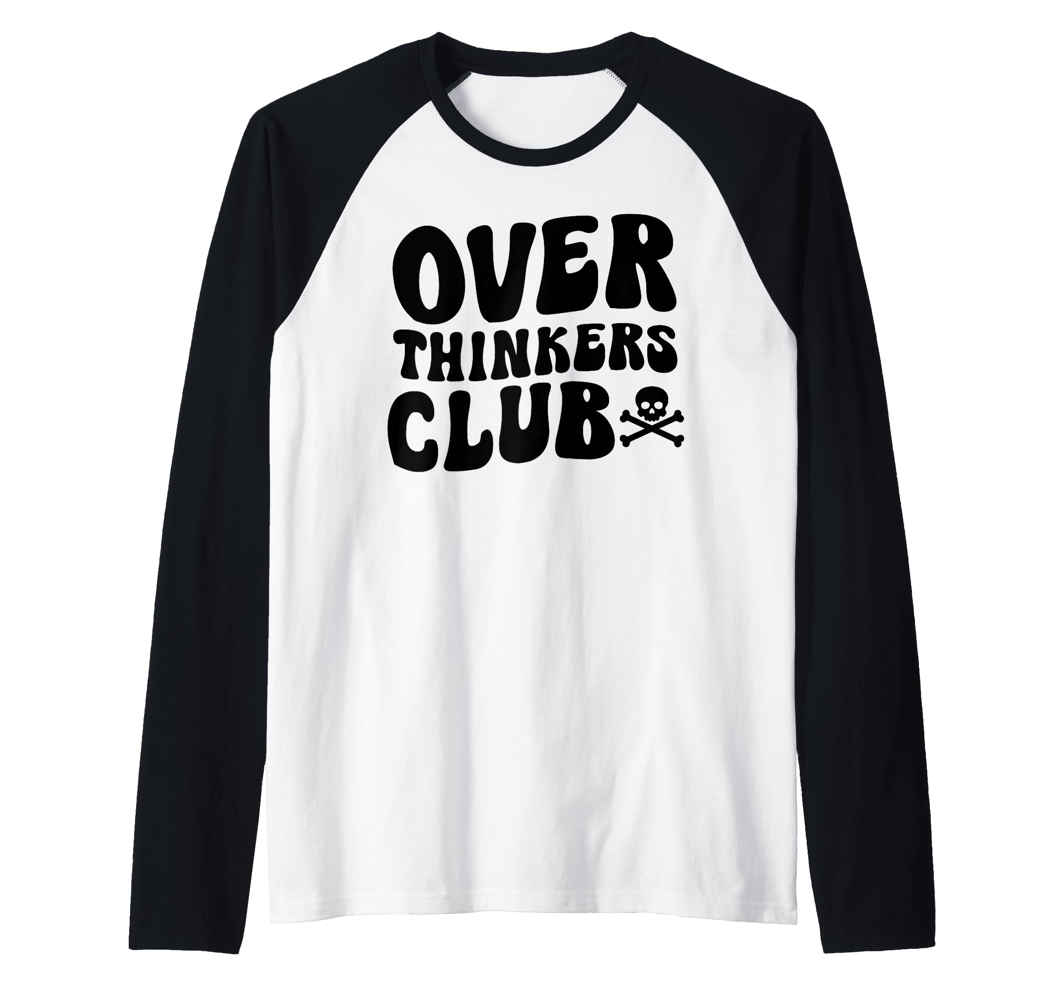 Overthinkers Club Raglan Baseball Hoodie - Graphic Print Unisex - T-Shirt, Sweatshirt, Hoodie