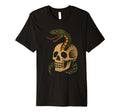 Tattoo Skull Snake Traditional Flash Art T-Shirt - Aesthetic Graphic Unisex - T-Shirt, Sweatshirt, Hoodie