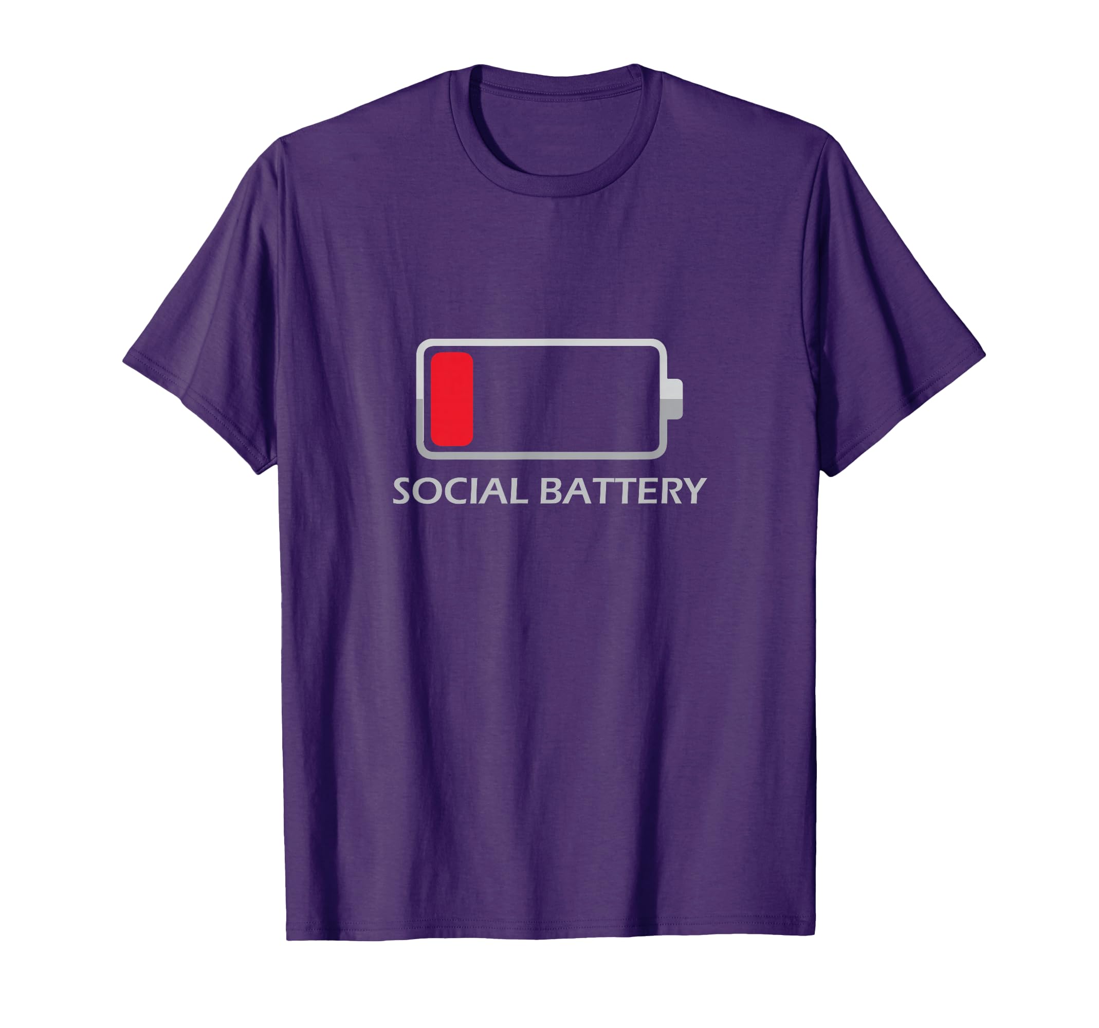 Social Battery Low Funny Introvert T-Shirt - Fun Novelty Design for Adults - T-Shirt, Sweatshirt, Hoodie