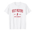 West Milford New Jersey Nj Sports Red T-Shirt - Custom Art Print Unisex - T-Shirt, Sweatshirt, Hoodie