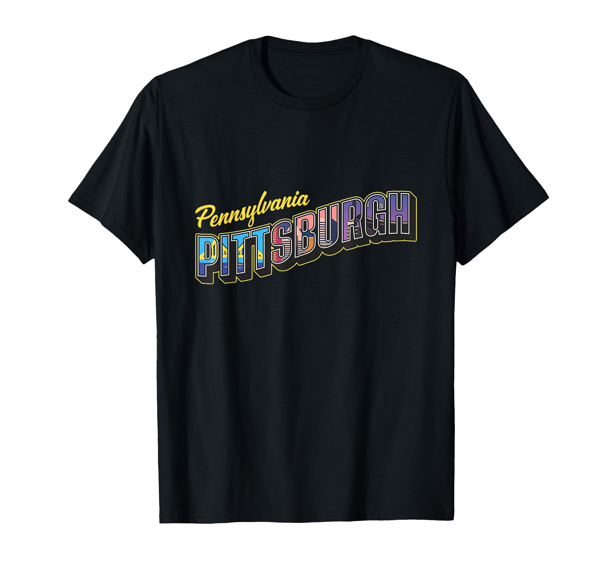 Pennsylvania Pittsburgh Landmarks T-Shirt - Custom Art Print Men Women - T-Shirt, Sweatshirt, Hoodie