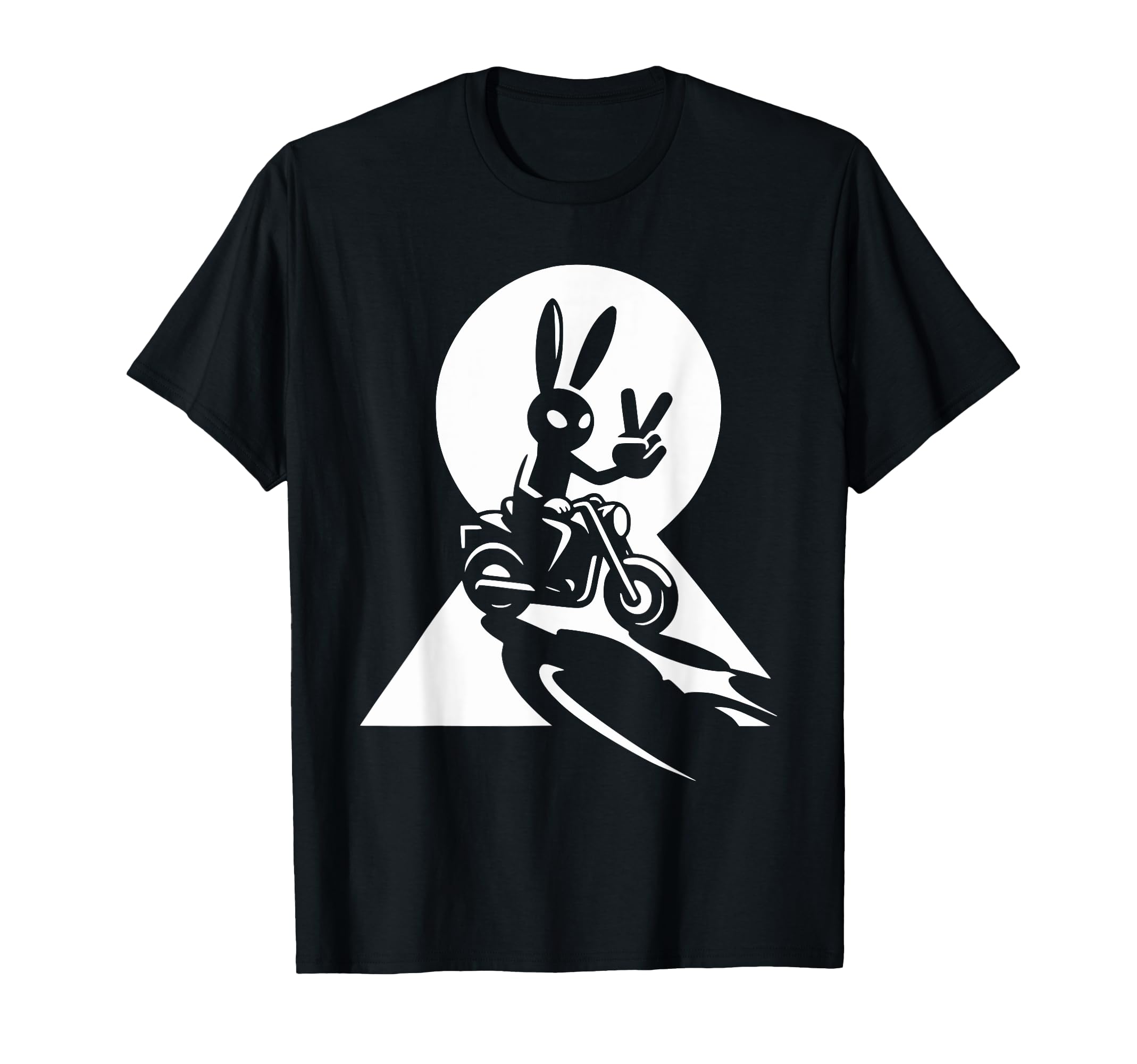 Hi Biker Shadow Rabbit Hand Motorcycle T-Shirt - Novelty Apparel Unisex - T-Shirt, Sweatshirt, Hoodie