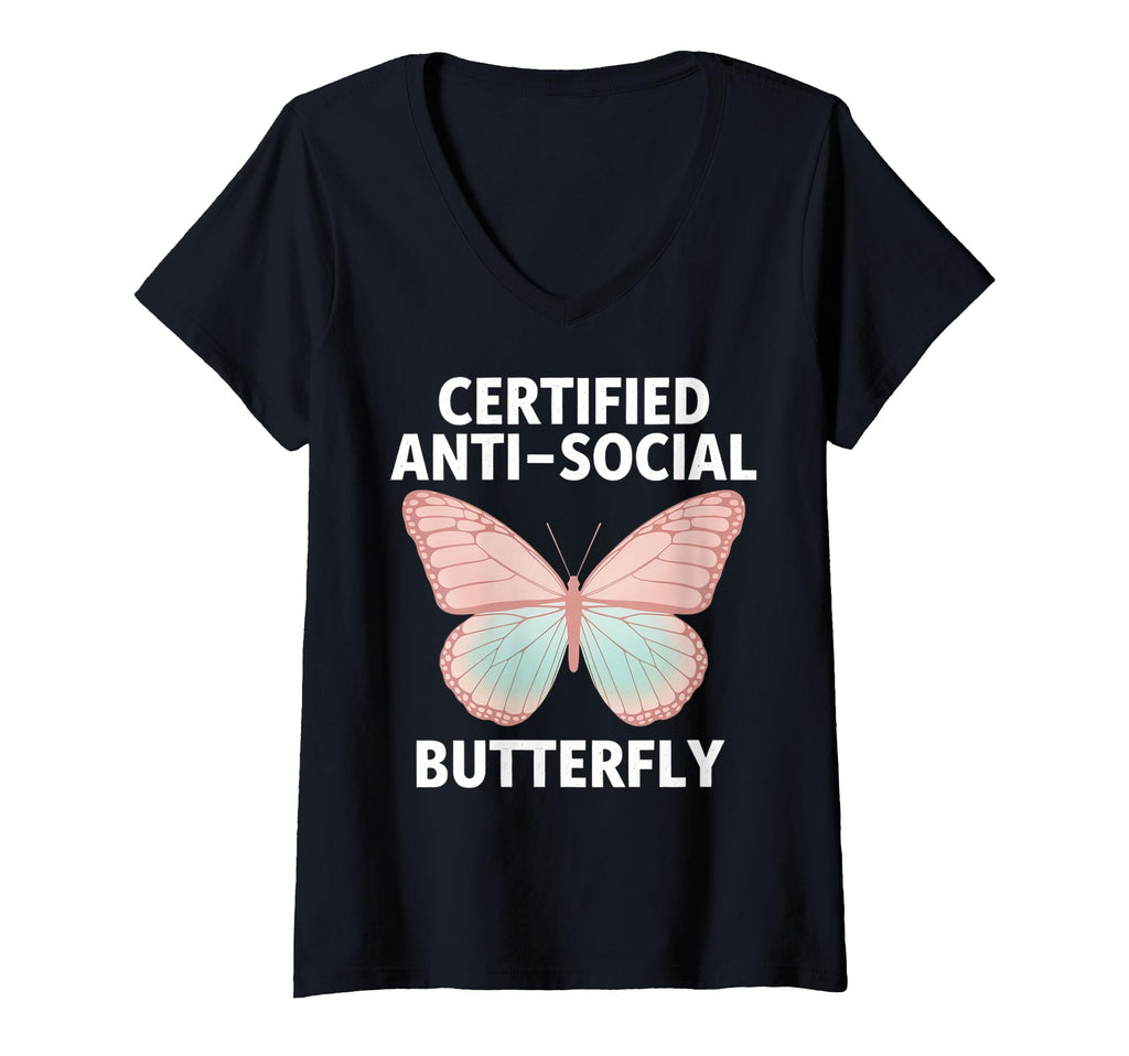 Womens Certified Anti Social T-Shirt - Fun Novelty Design Men Women - T-Shirt, Sweatshirt, Hoodie