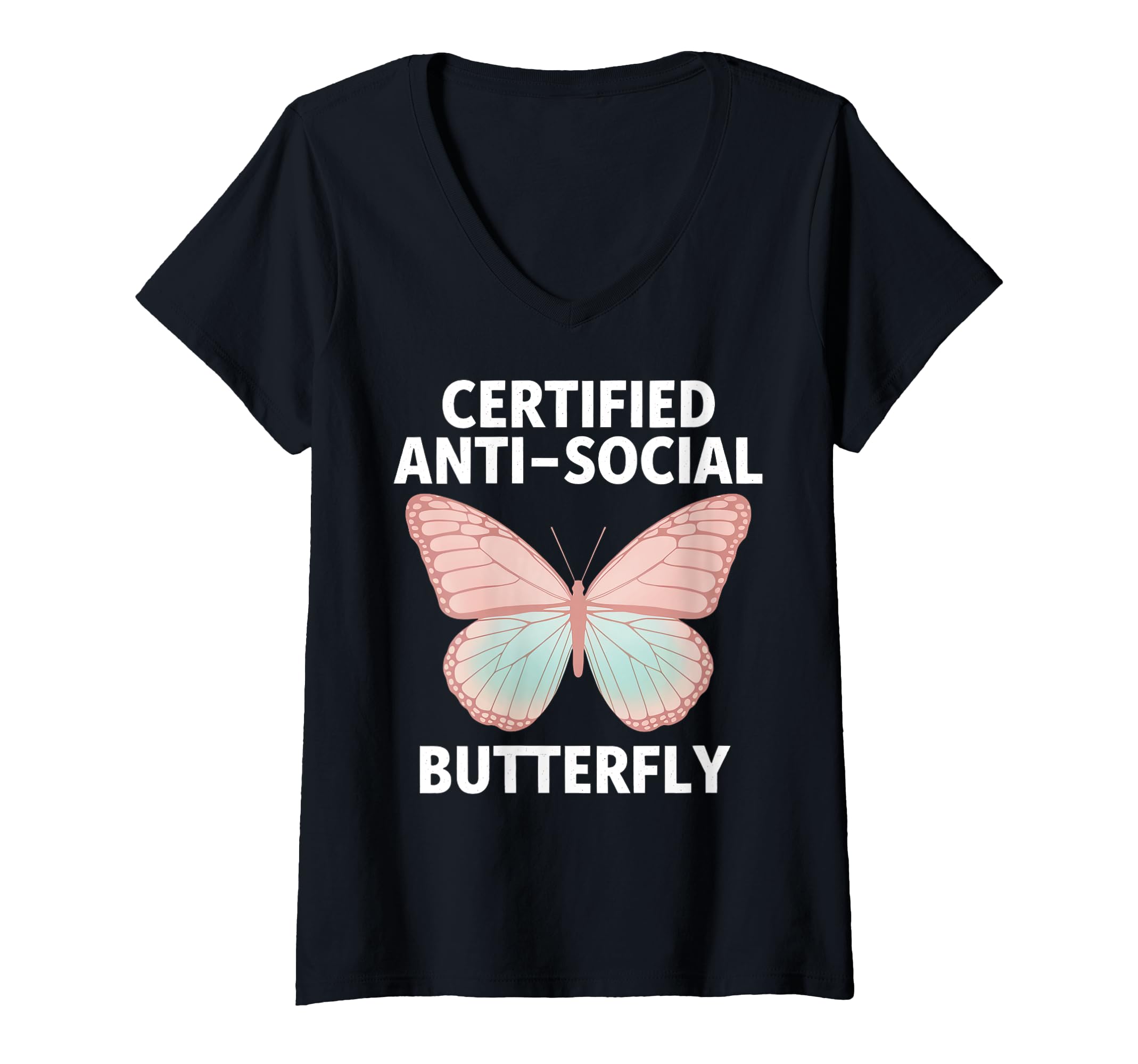 Womens Certified Anti Social T-Shirt - Fun Novelty Design Men Women - T-Shirt, Sweatshirt, Hoodie