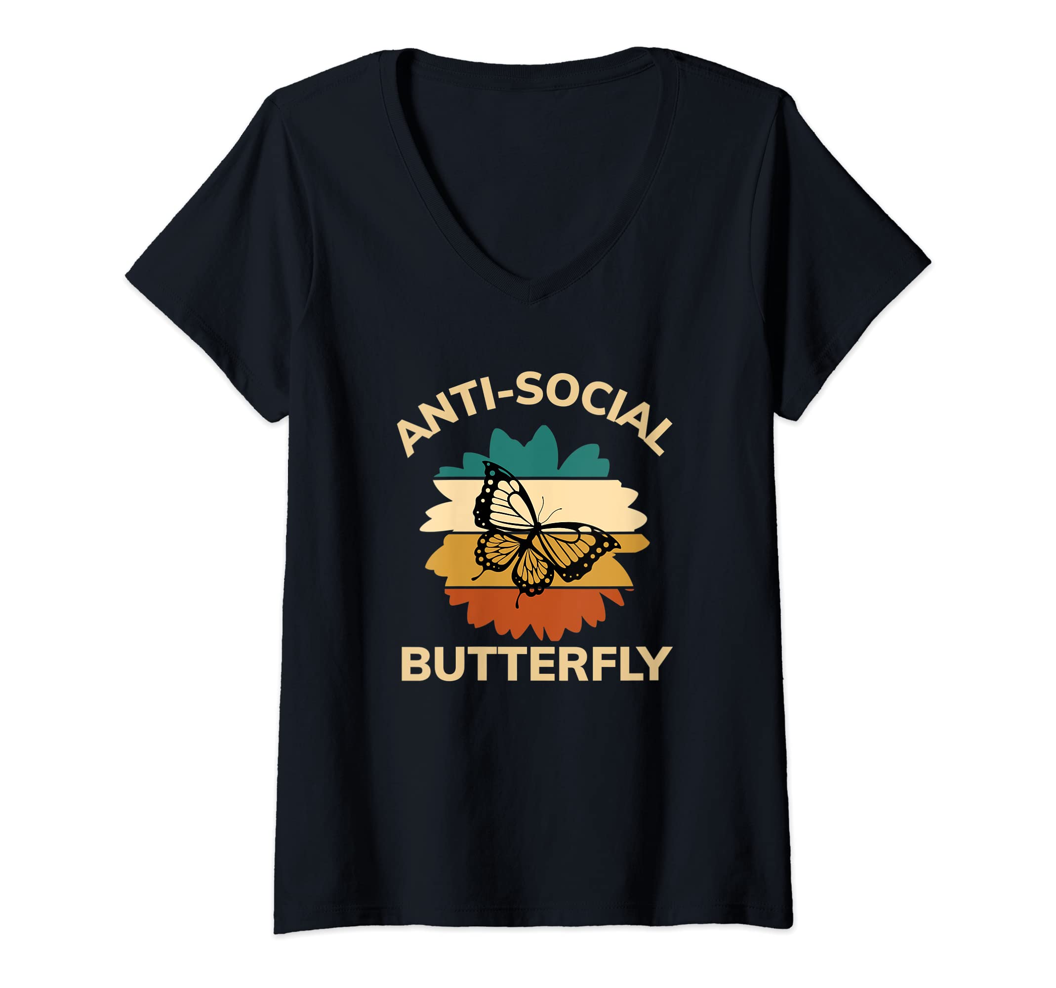 Womens Anti Social Butterfly Introvert T-Shirt - Custom Art Print Unisex - T-Shirt, Sweatshirt, Hoodie