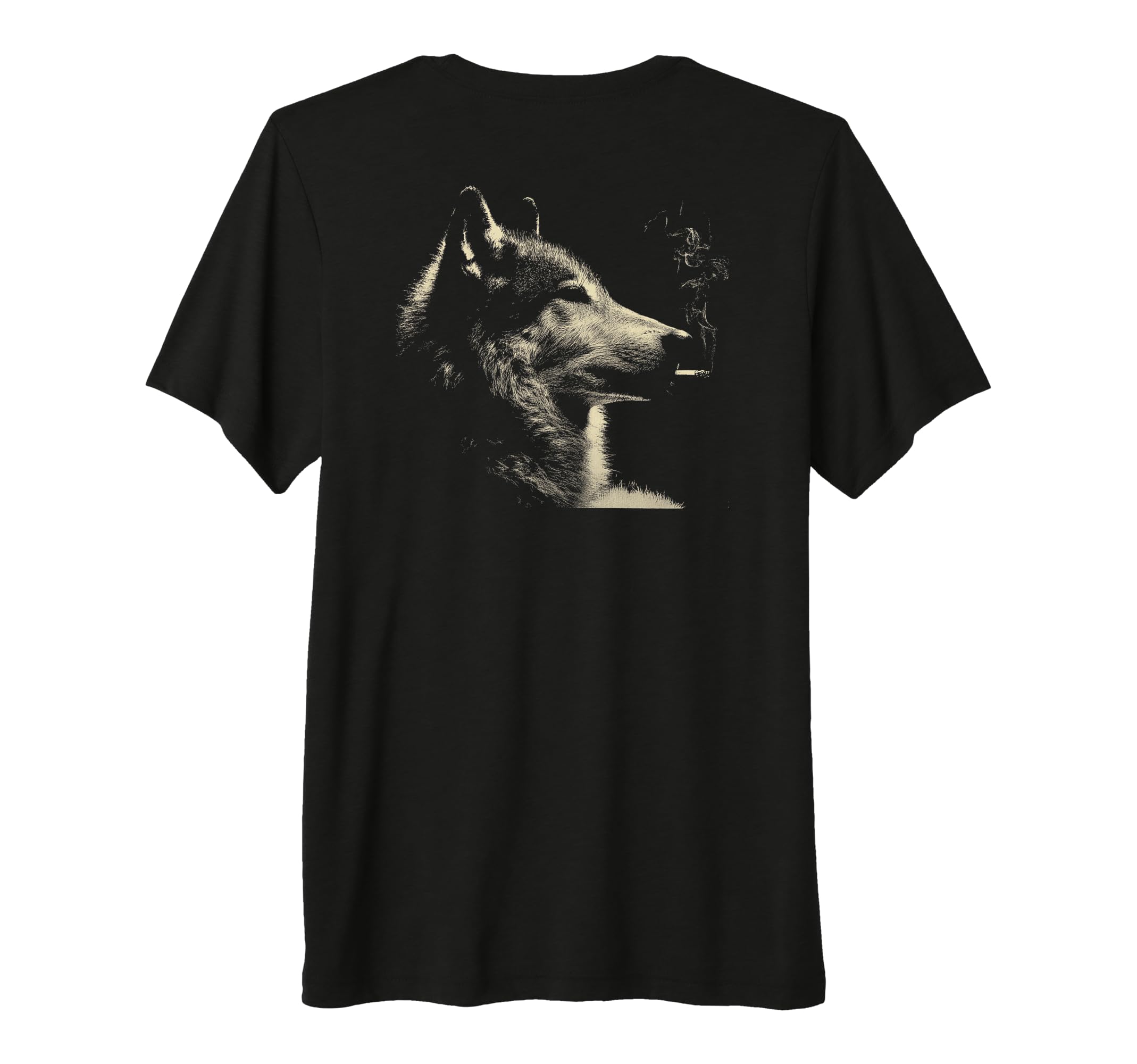 Wolf Smoking Cigarette Grunge Meme 90S T-Shirt - Unique Graphic Men Women - T-Shirt, Sweatshirt, Hoodie