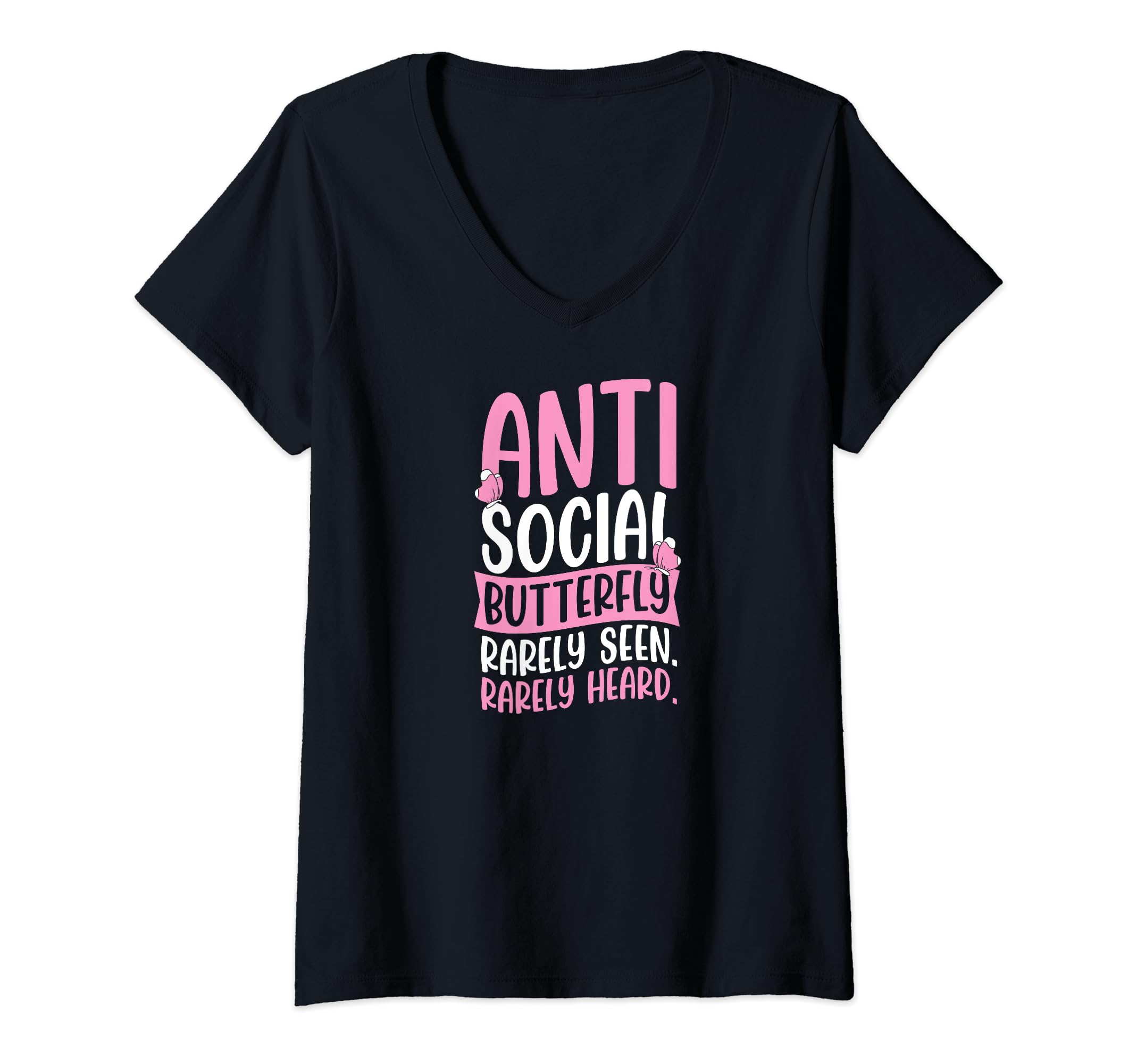 Womens Antisocial Butterfly Rarely Seen T-Shirt - Unique Graphic Men Women - T-Shirt, Sweatshirt, Hoodie