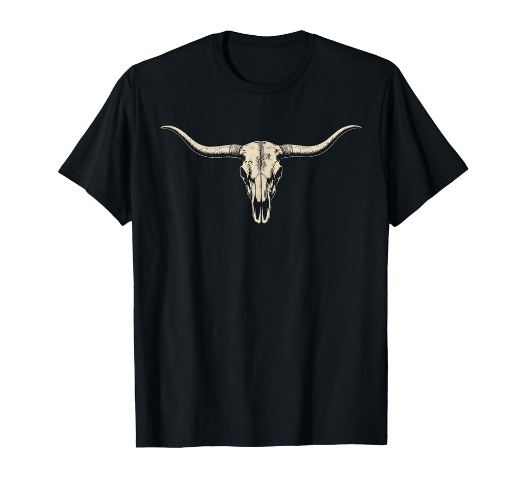 Cow Skull Cowgirl Cowboy T-Shirt - Minimalist Print Unisex - T-Shirt, Sweatshirt, Hoodie