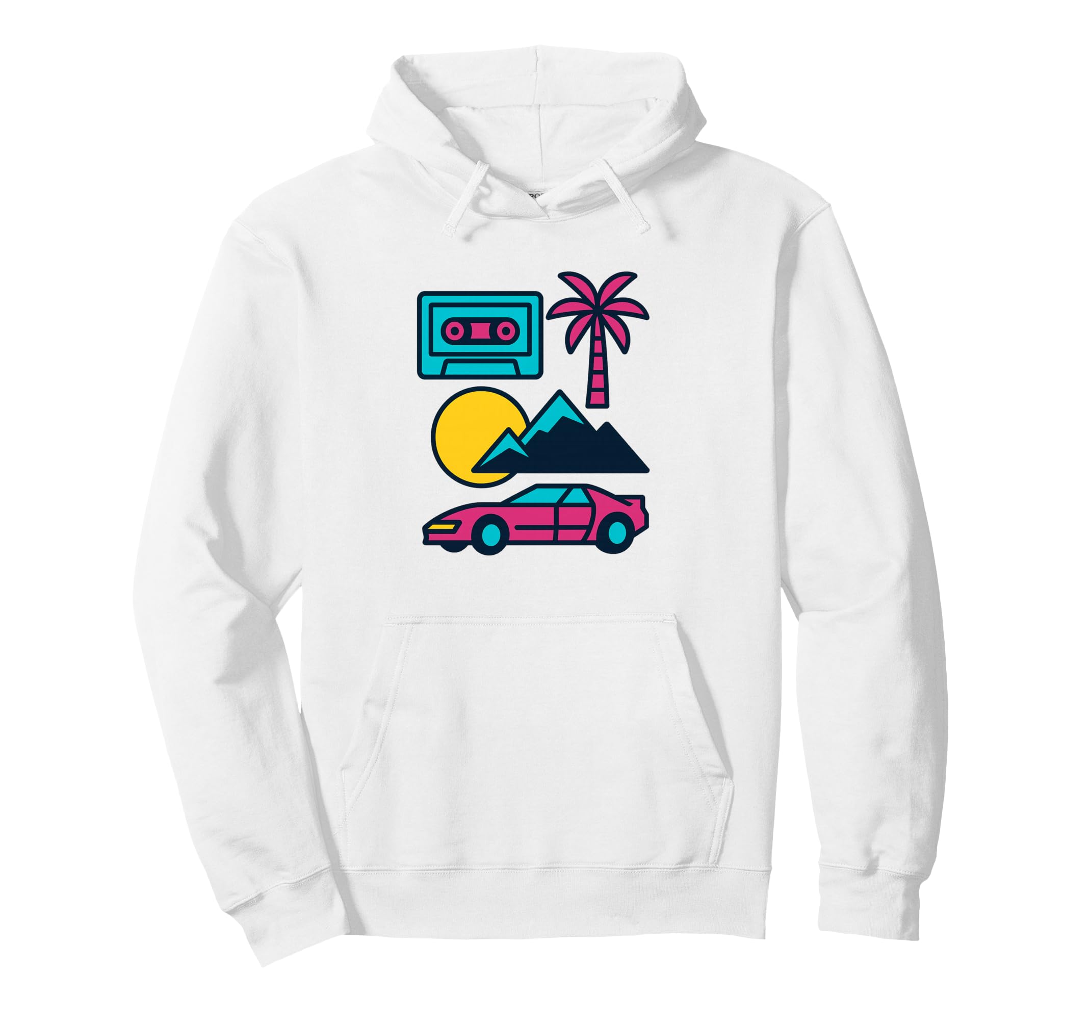 80S Synthwave Hoodie - Fun Novelty Design Men Women - T-Shirt, Sweatshirt, Hoodie