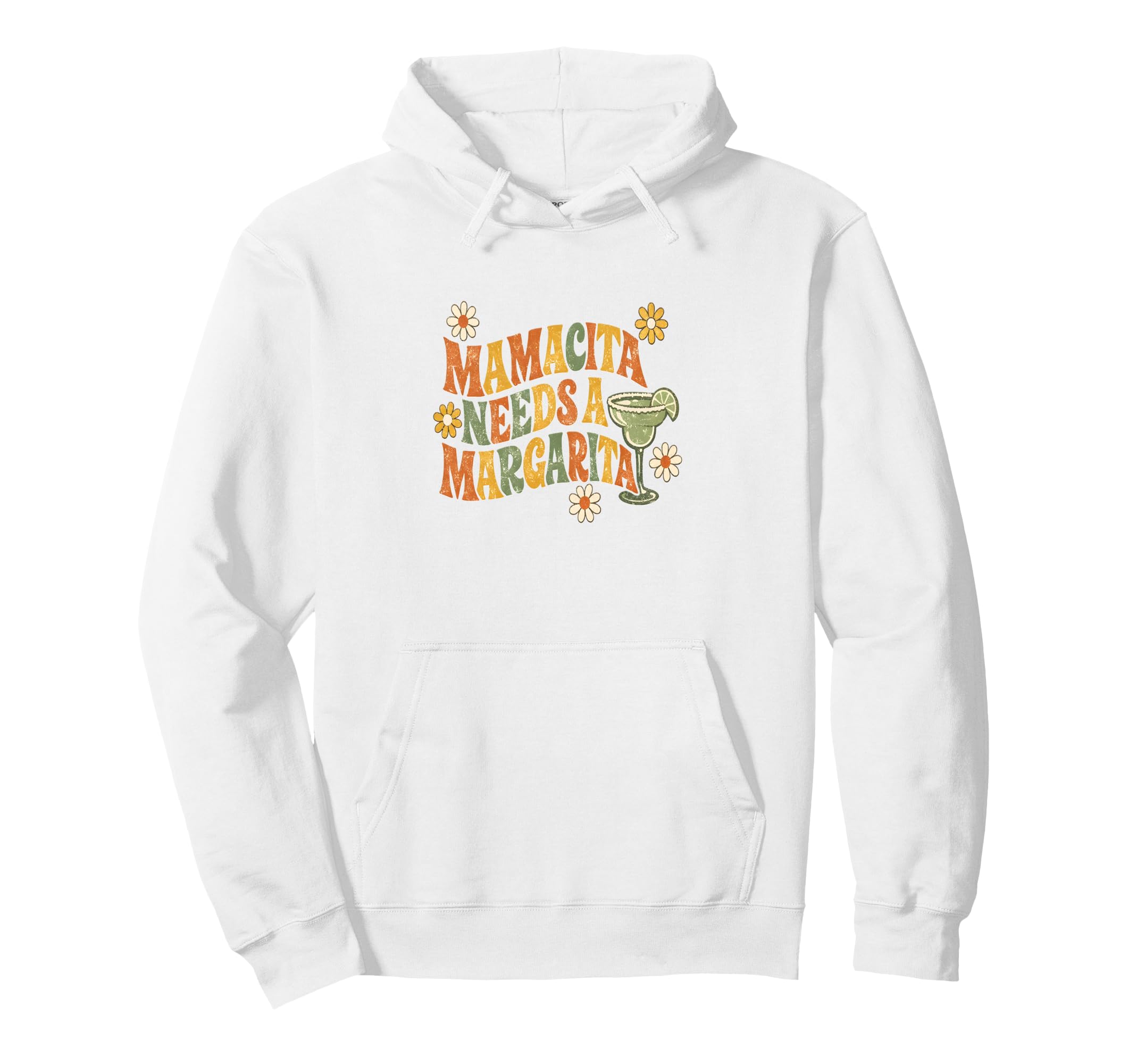 Mamacita Needs Margarita Groovy Cinco Hoodie - Trendy Graphic for Adults - T-Shirt, Sweatshirt, Hoodie