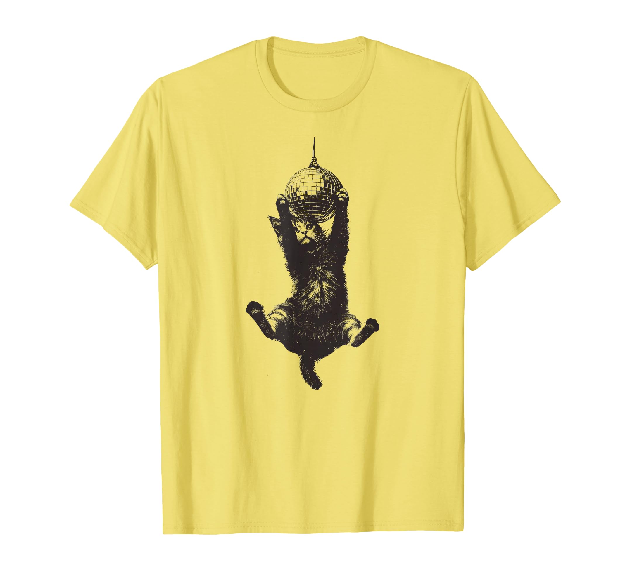 Cat Disco Ball Funny Disco Cat Mom 90S T-Shirt - Aesthetic Graphic Unisex - T-Shirt, Sweatshirt, Hoodie