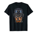 Funny Motorcycle Helmet Rottweiler T-Shirt - Graphic Print Unisex - T-Shirt, Sweatshirt, Hoodie