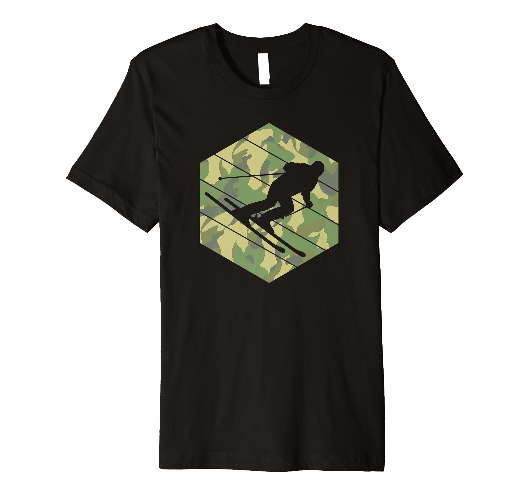 70S Skiing Geometric Shape Ski T-Shirt - Graphic Print for Adults - T-Shirt, Sweatshirt, Hoodie