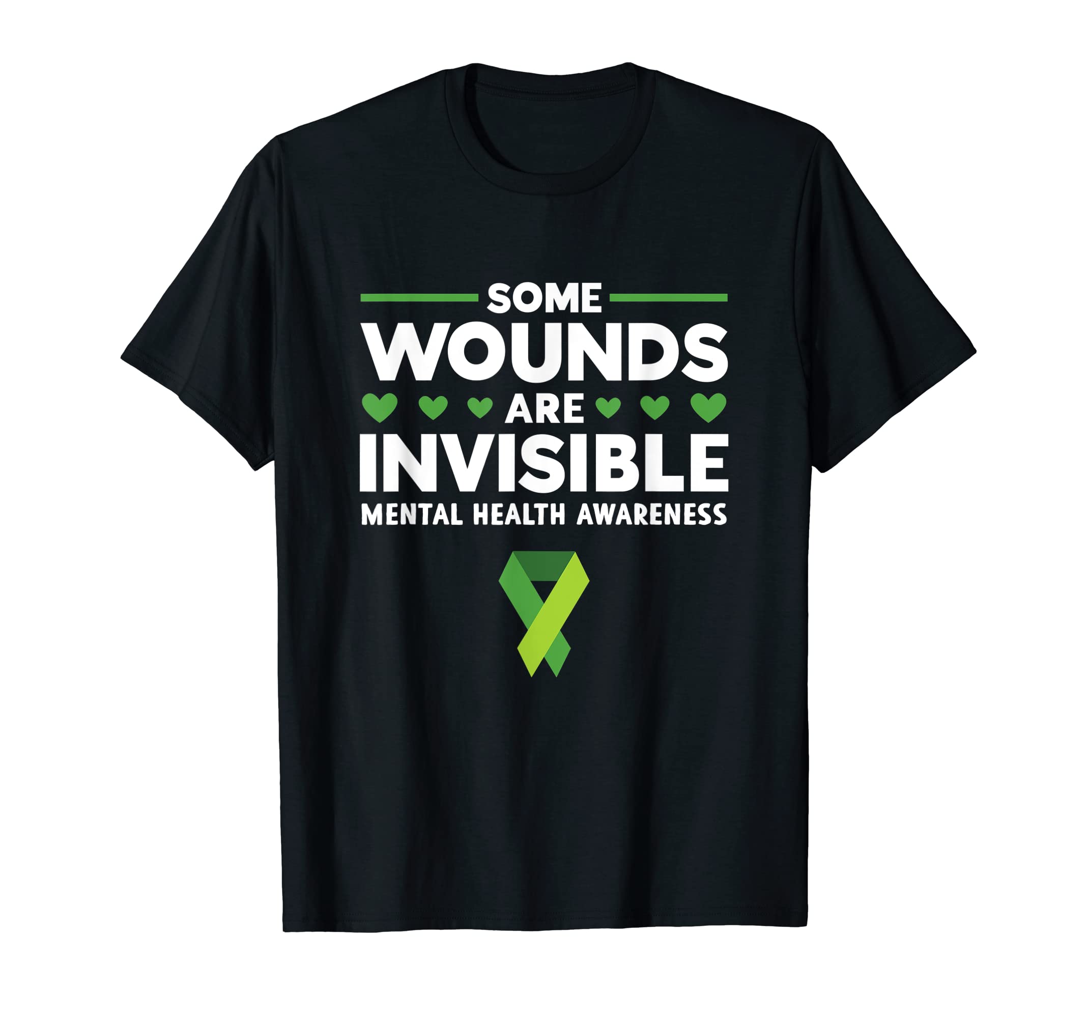 Green Ribbon Warrior Supporters Mental T-Shirt - Novelty Apparel Unisex - T-Shirt, Sweatshirt, Hoodie