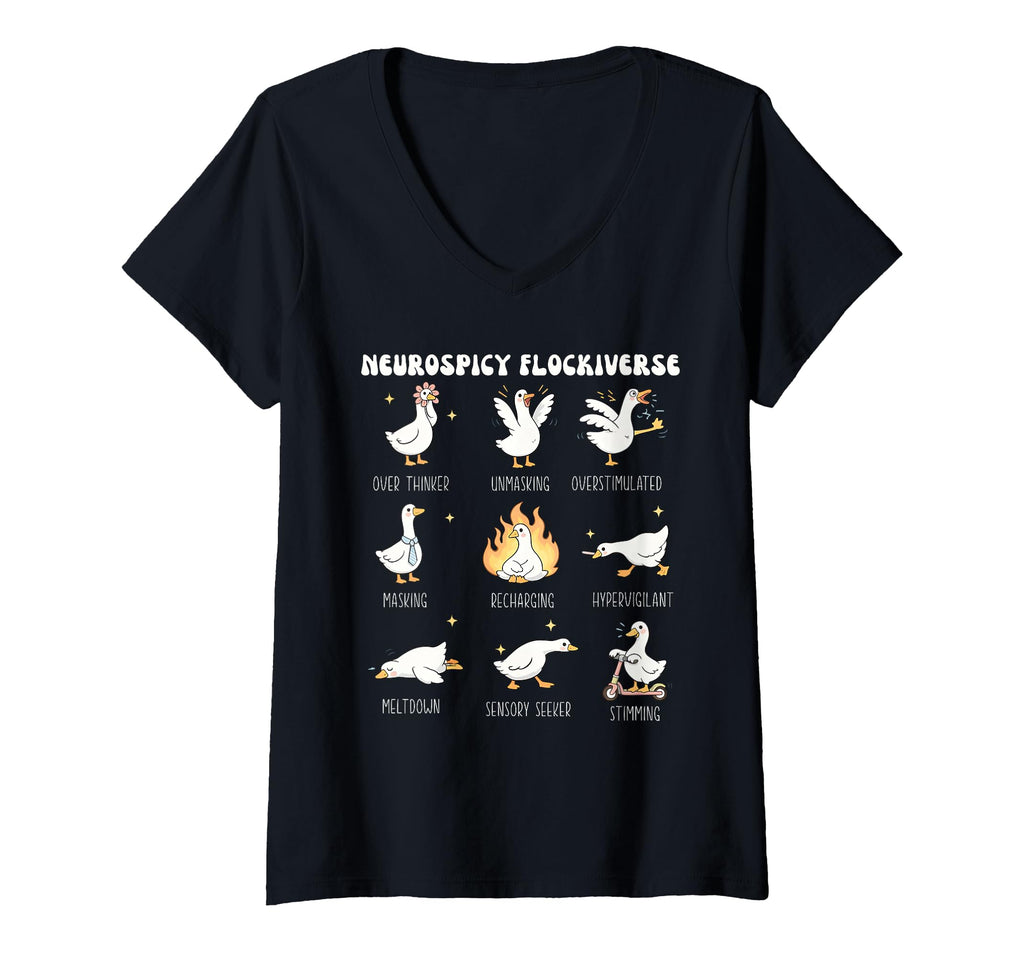 Womens Neurospicy Flockiverse Goose T-Shirt - Streetwear Style Men Women - T-Shirt, Sweatshirt, Hoodie