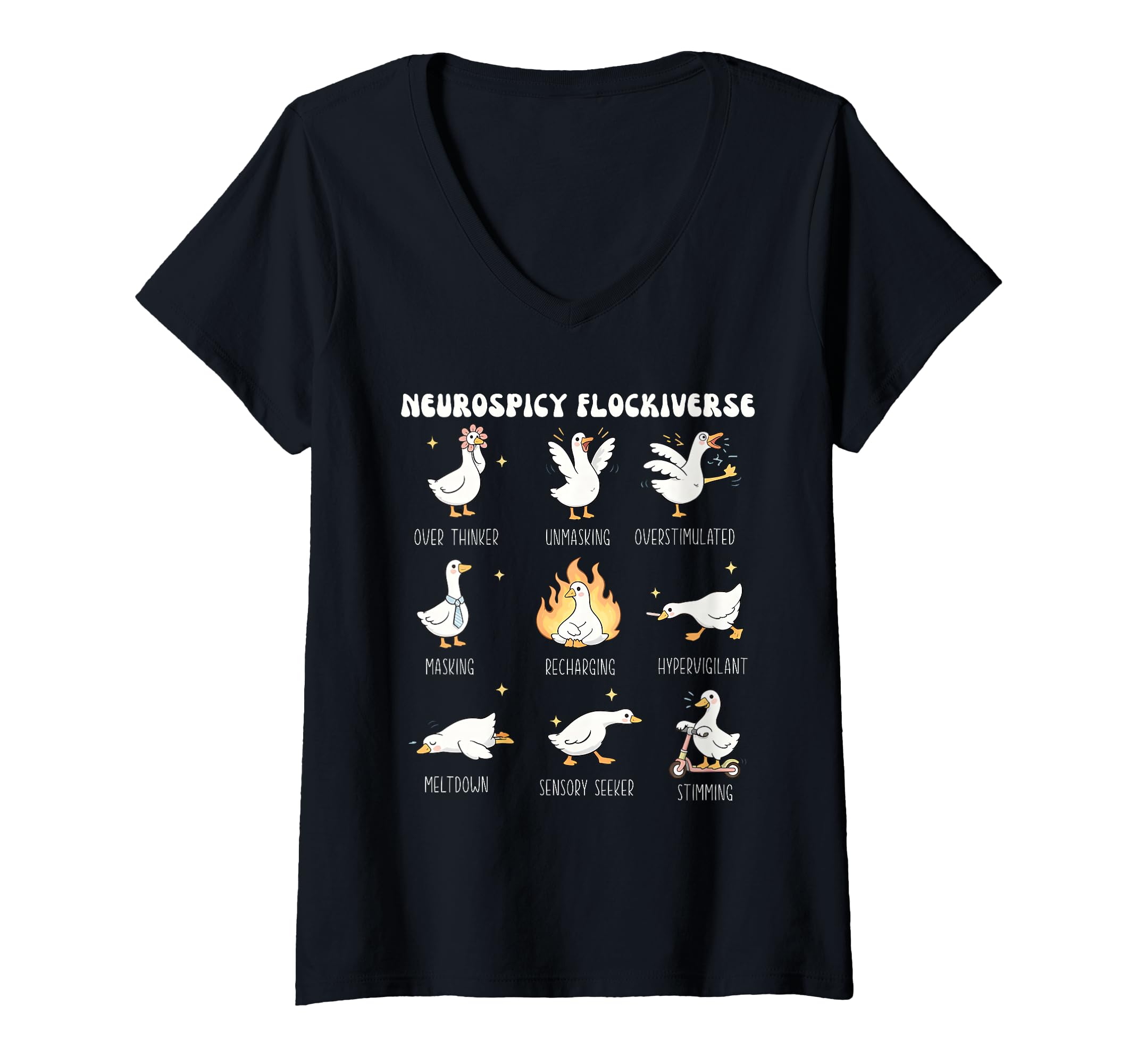 Womens Neurospicy Flockiverse Goose T-Shirt - Streetwear Style Men Women - T-Shirt, Sweatshirt, Hoodie