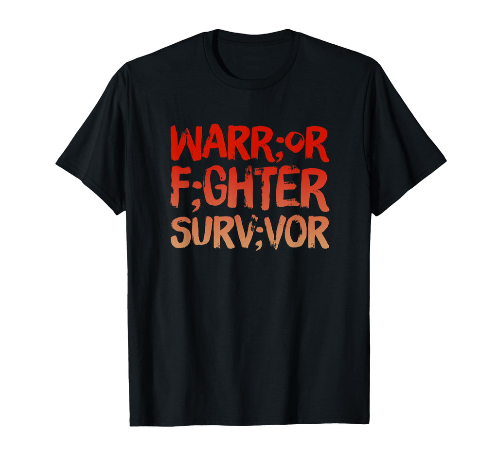 Warrior Fighter Survivor Semicolon T-Shirt - Trendy Graphic Men Women - T-Shirt, Sweatshirt, Hoodie