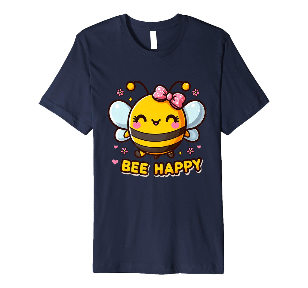 Funny Bee Happy Kawaii Buzz T-Shirt - Custom Art Print Men Women - T-Shirt, Sweatshirt, Hoodie