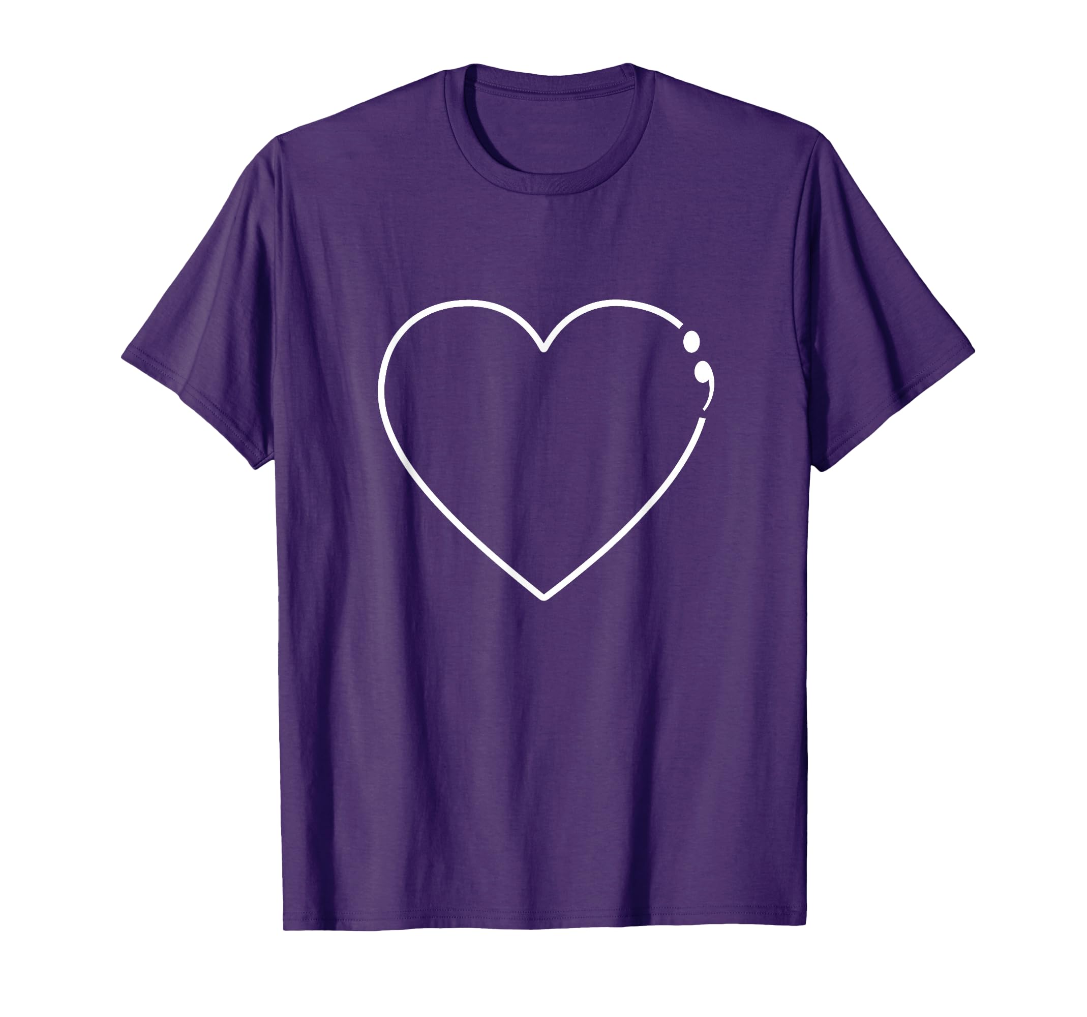 Heart Semicolon Mental Health Awareness T-Shirt - Graphic Print Unisex - T-Shirt, Sweatshirt, Hoodie