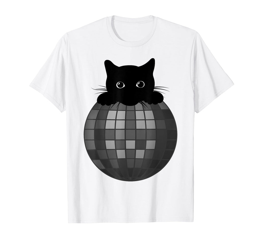 Aesthetic Disco Ball Gothic Black Cat T-Shirt - Custom Art Print Men Women - T-Shirt, Sweatshirt, Hoodie