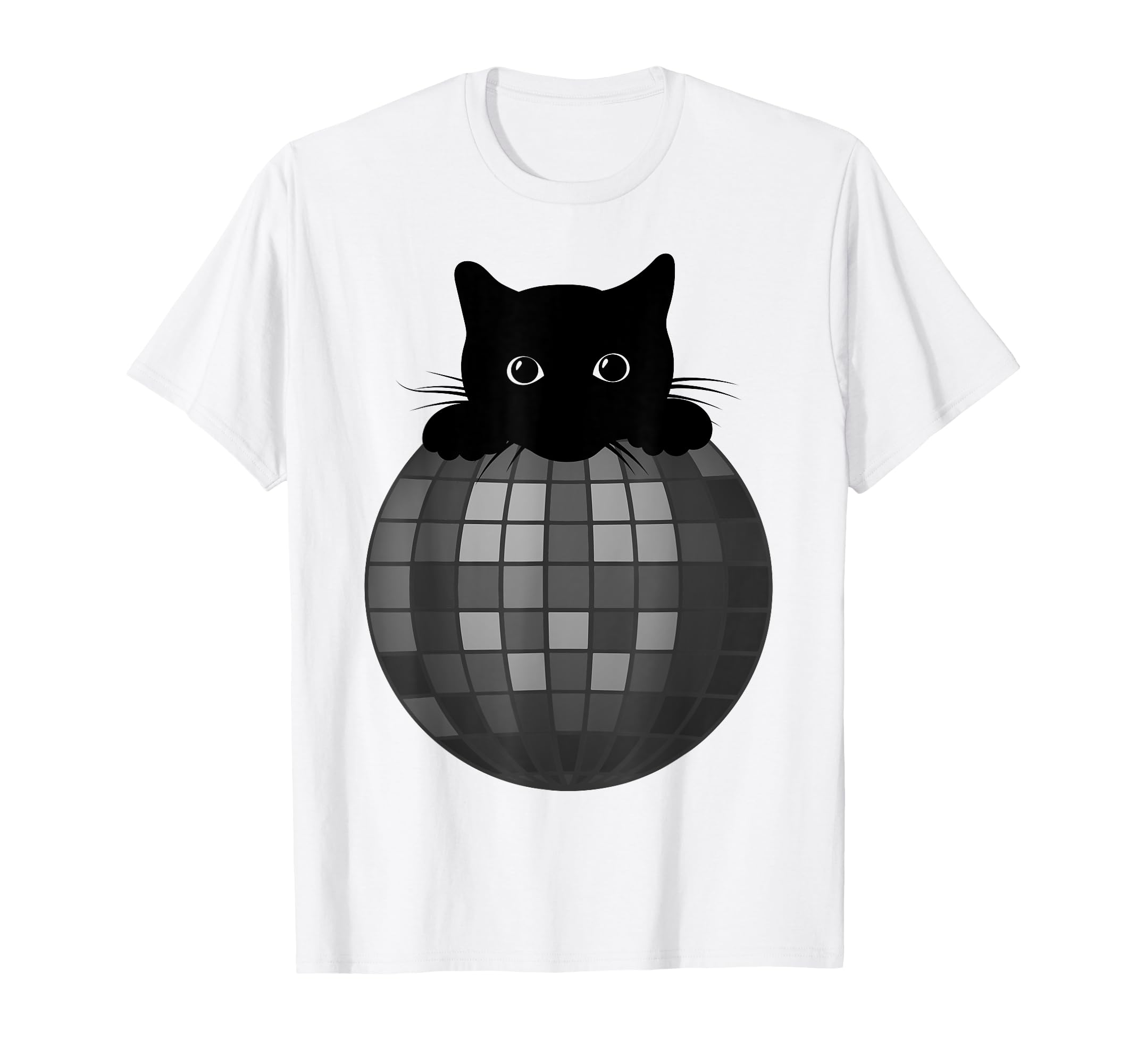 Aesthetic Disco Ball Gothic Black Cat T-Shirt - Custom Art Print Men Women - T-Shirt, Sweatshirt, Hoodie