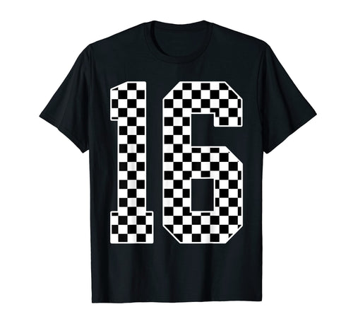 16Th Birthday Race Car Sixteen 16 T-Shirt - Minimalist Print for Adults - T-Shirt, Sweatshirt, Hoodie
