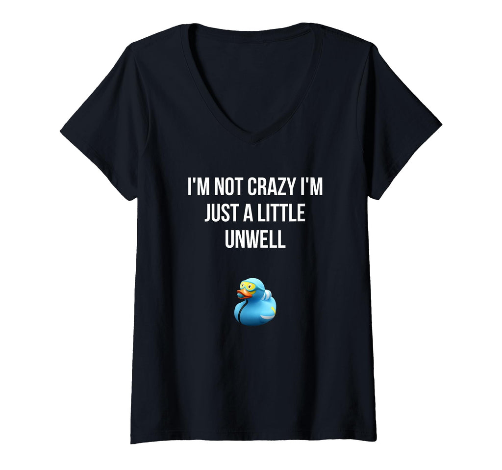 Womens Crazy Blue Duck Im Not Crazy T-Shirt - Novelty Apparel for Adults - T-Shirt, Sweatshirt, Hoodie