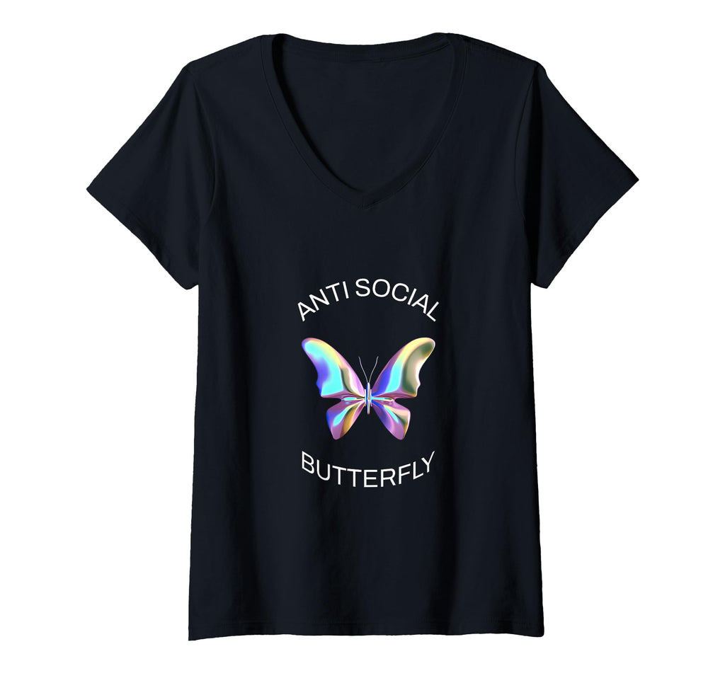 Womens Anti Social Butterfly T-Shirt - Novelty Apparel Men Women - T-Shirt, Sweatshirt, Hoodie