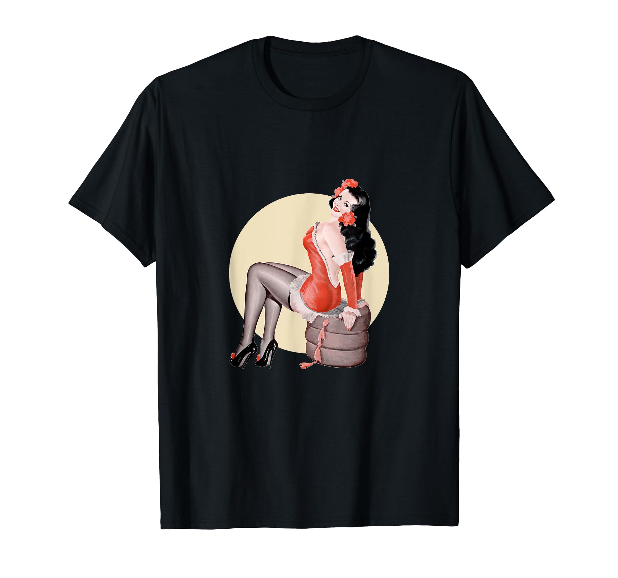 1940S Pin Up Sexy American Art T-Shirt - Graphic Print for Adults - T-Shirt, Sweatshirt, Hoodie
