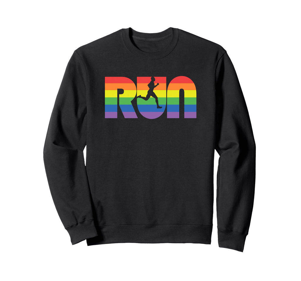Run Color Typography Runner Sweatshirt - Trendy Graphic for Adults - T-Shirt, Sweatshirt, Hoodie