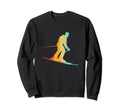 Skier Silhouette 70S 80S Sweatshirt - Aesthetic Graphic Men Women - T-Shirt, Sweatshirt, Hoodie
