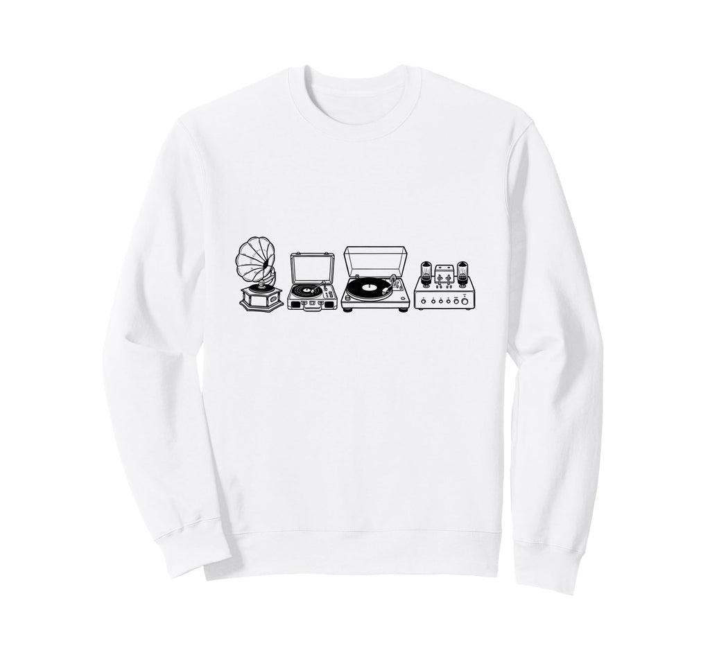Audio Gear Vinyl Lover Record Player Sweatshirt - Graphic Print for Adults - T-Shirt, Sweatshirt, Hoodie